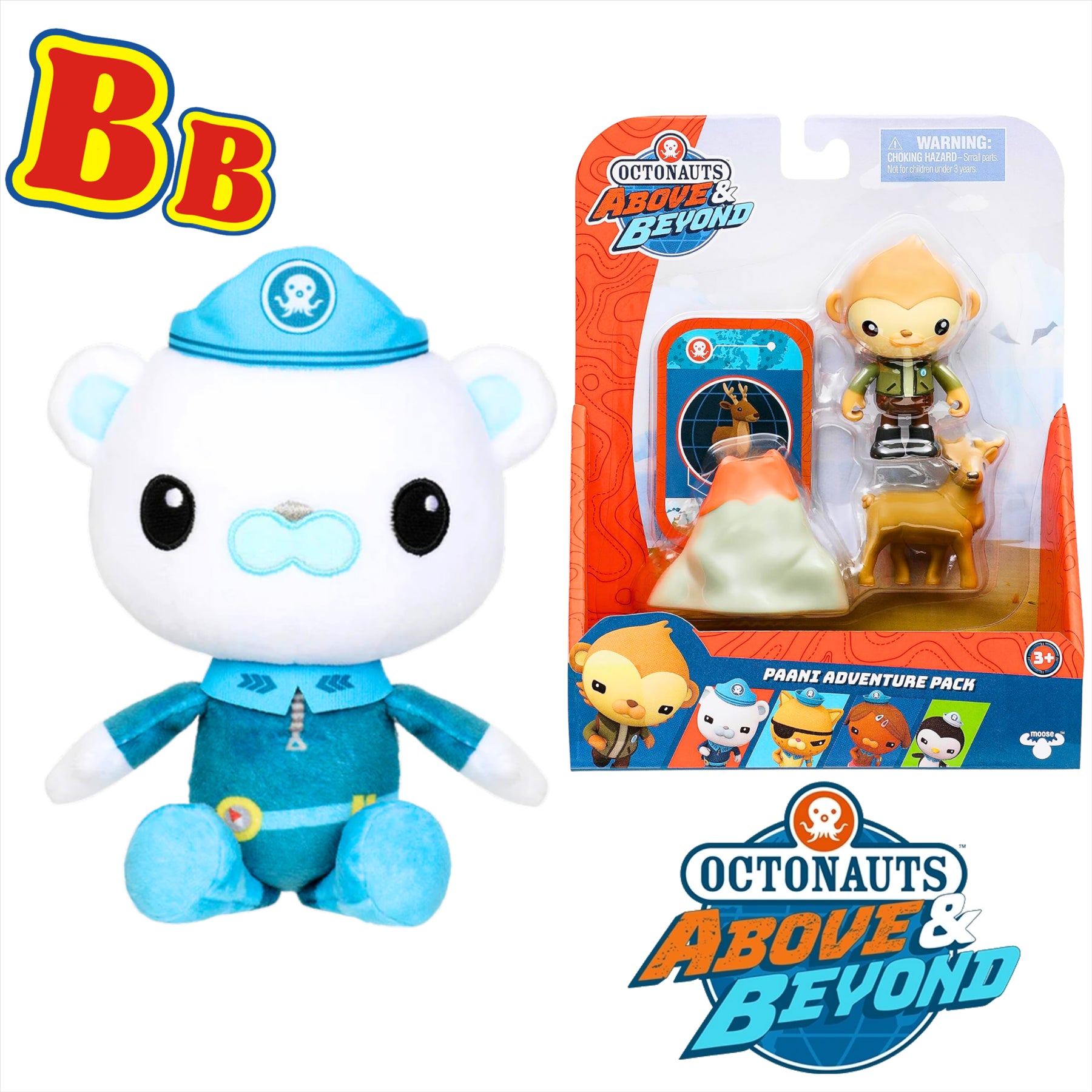 Octonauts Above and Beyond Captain Barnacles 20cm Plush and Paani Adventure Pack Action Figure Playset - Toptoys2u