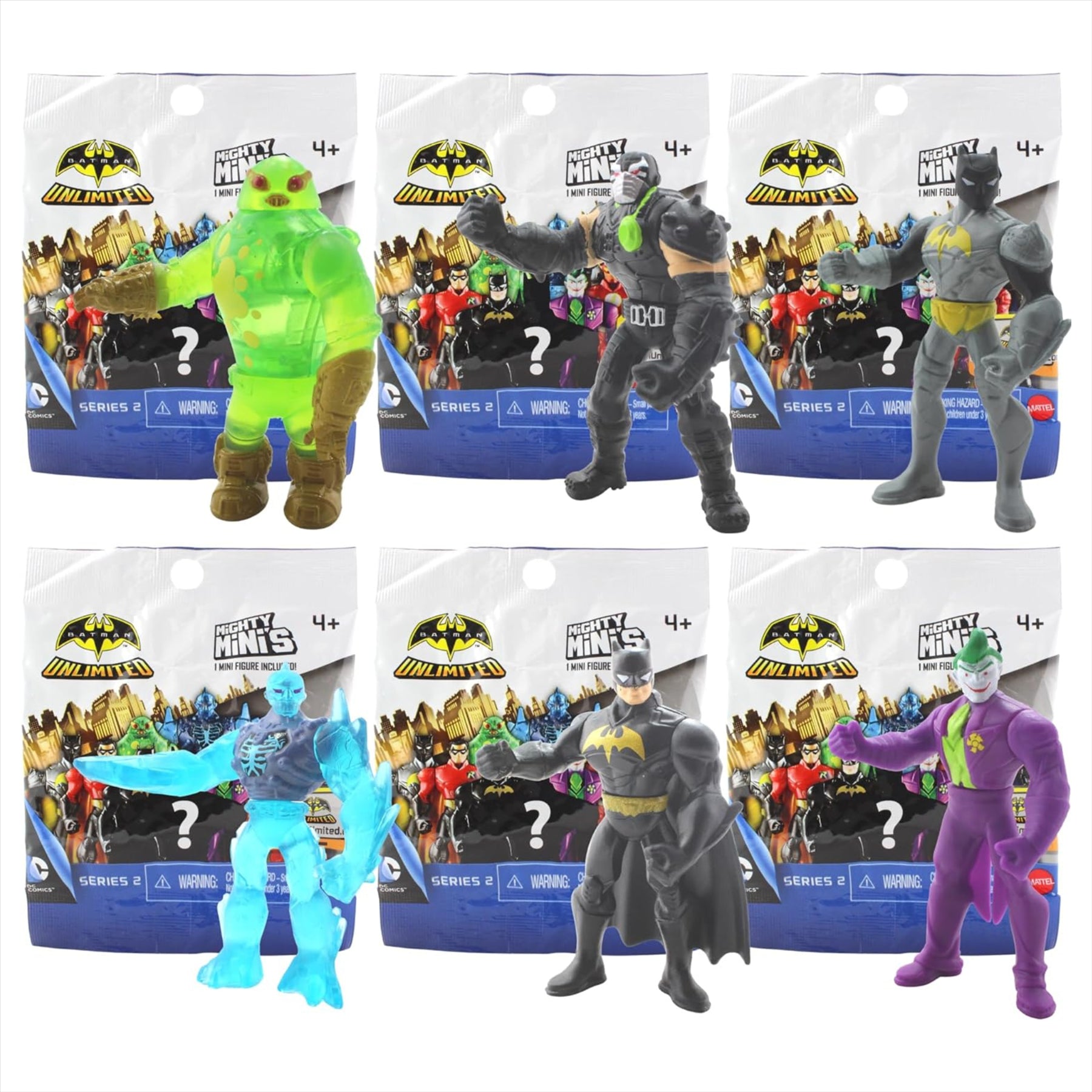 Batman Mighty Mini's - Identified Blind Bag Articulated 2" 5cm Collectible Figures - Series 2 All 6 Characters - Toptoys2u
