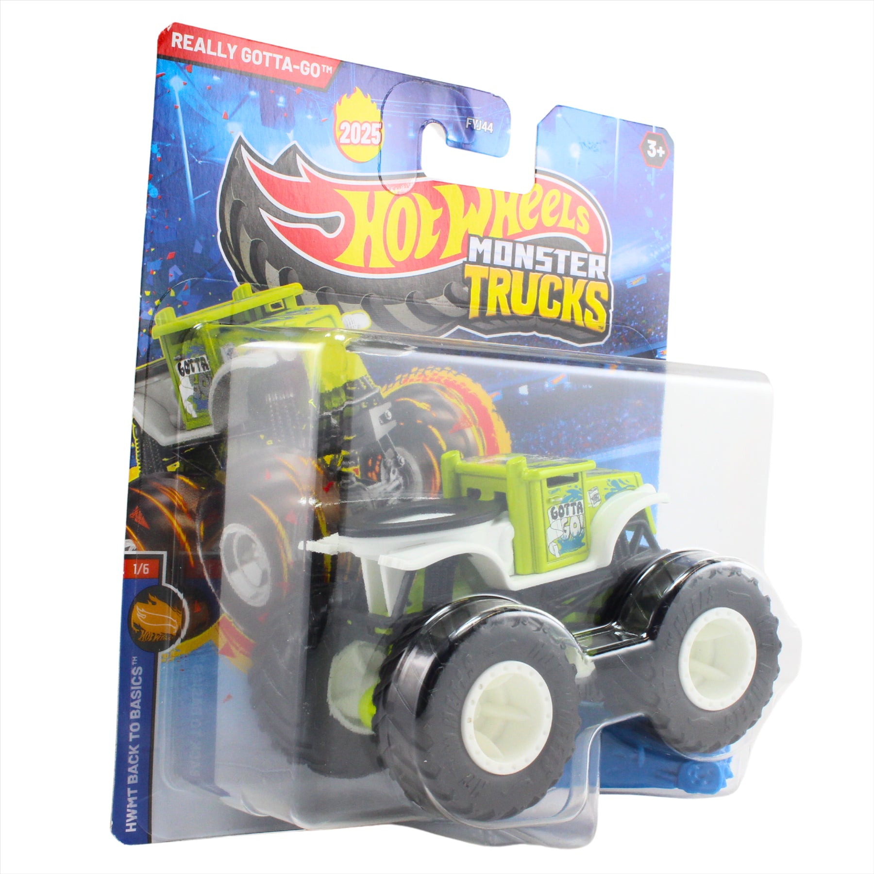 Hot Wheels Monster Trucks HWMT Back to Basics 1/6 Really Gotta-Go Collectible Toy 1:64 Scale Diecast Model Vehicle - JCD65 - Toptoys2u