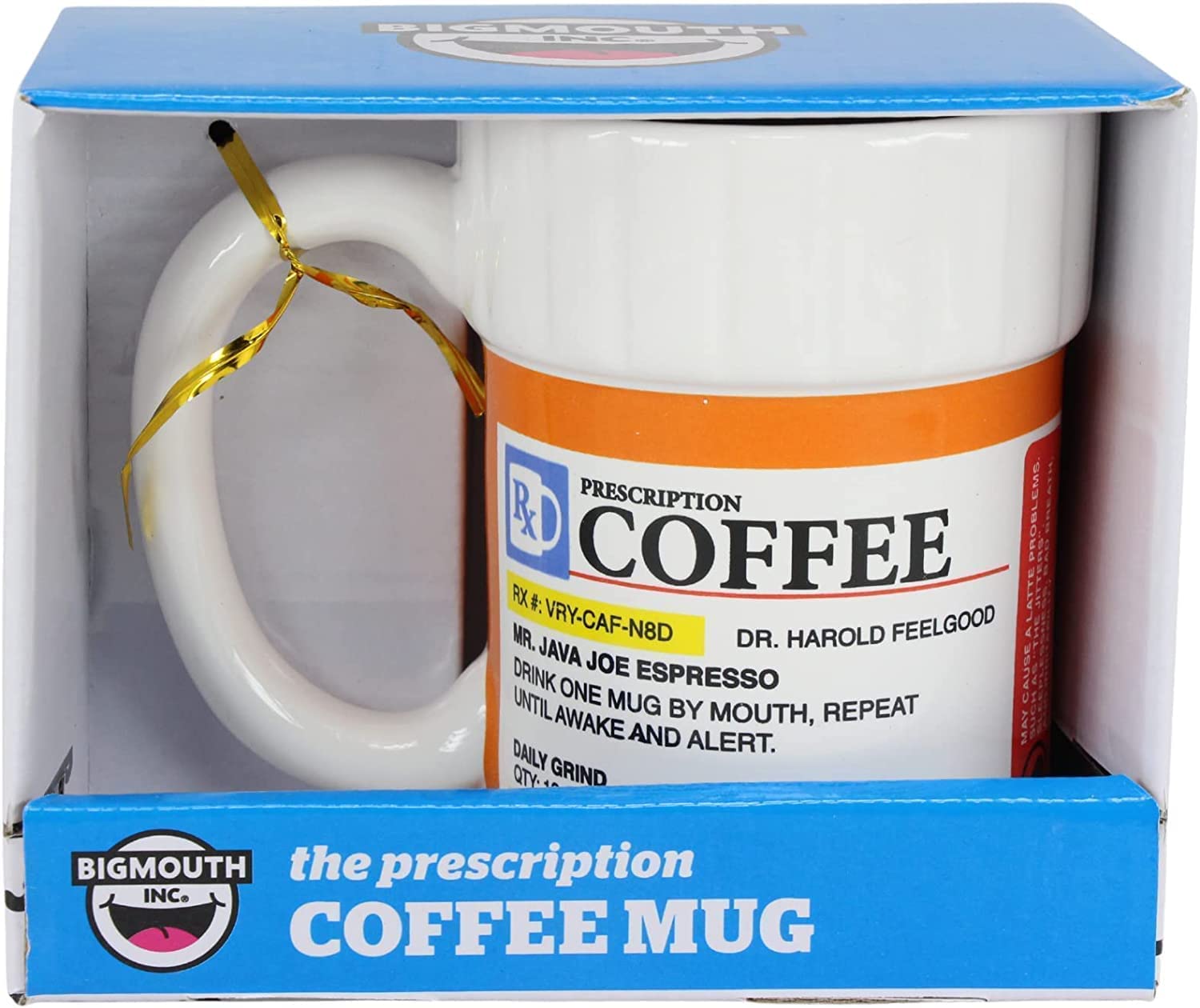 Big Mouth Novelty Gift Mugs Sets - 2X 400ml Complaints Department Grenade Mug & 2X 330ml Prescription Mug - Toptoys2u