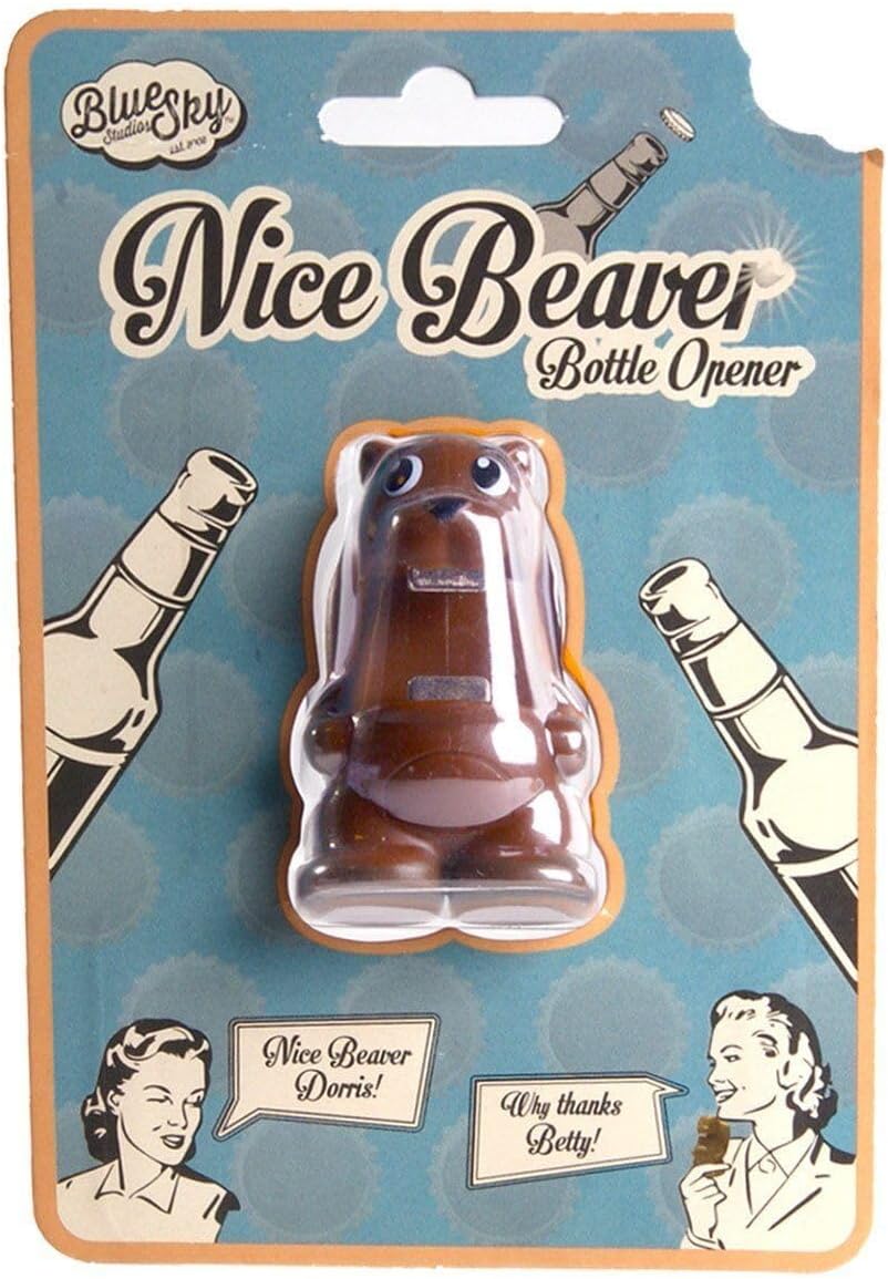 Novelty 3 Piece Gift Set - Anchorman Keychain, Nice Beaver Bottle Opener & 330ml Big Mouth Prescription Mug - Toptoys2u