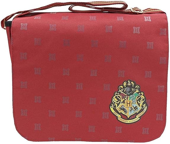 Harry Potter Hogwarts Crest 40cm Burgundy Children's Messenger Bag - Toptoys2u