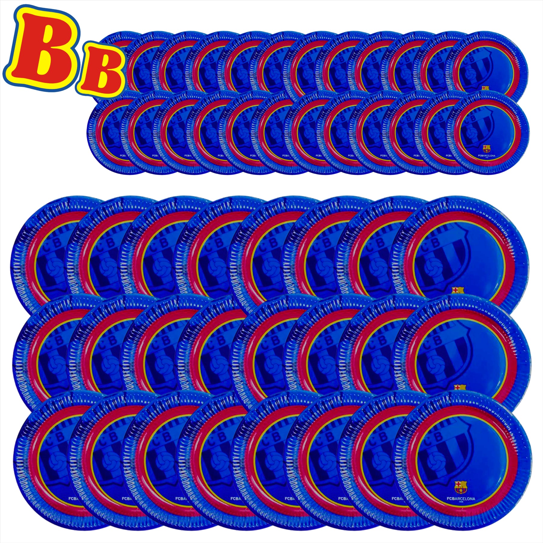 FC Barcelona Official Glossy Party Plates (20 x 20cm Plates & 24 x 23cm Plates) - Toptoys2u