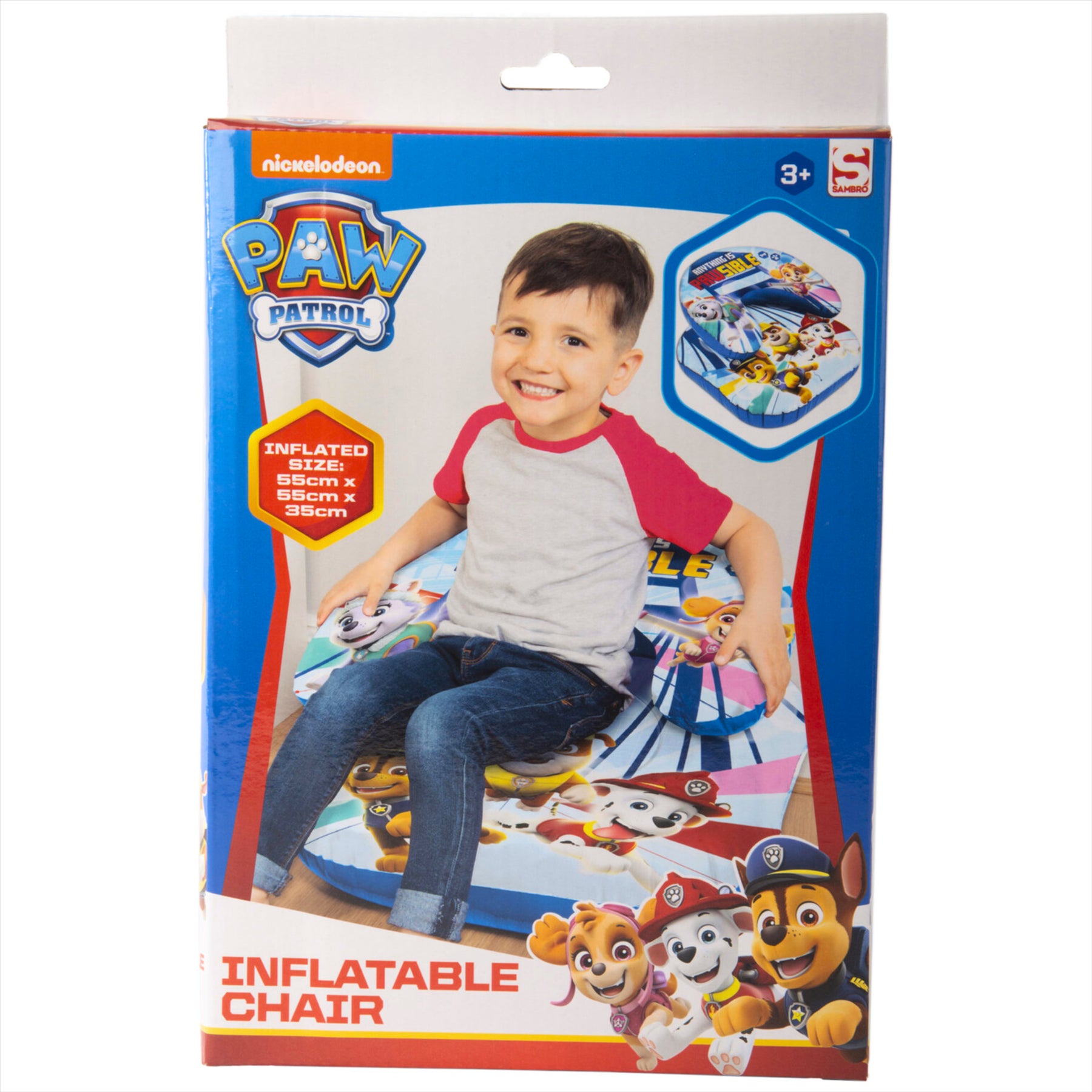 Paw Patrol Kids Inflatable Chair 55x55x35cm Portable Seat - Toptoys2u