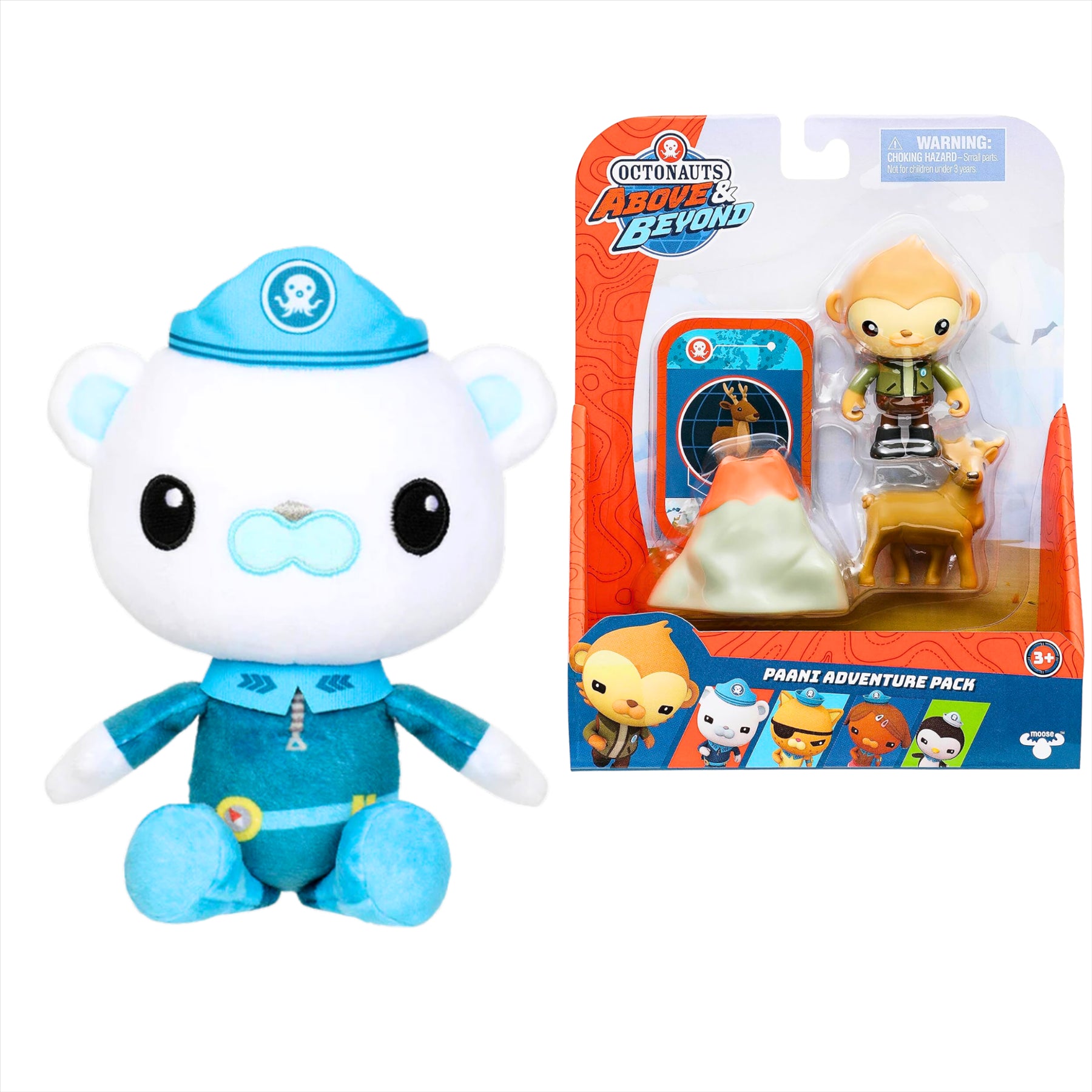 Octonauts Above and Beyond Captain Barnacles 20cm Plush and Paani Adventure Pack Action Figure Playset - Toptoys2u