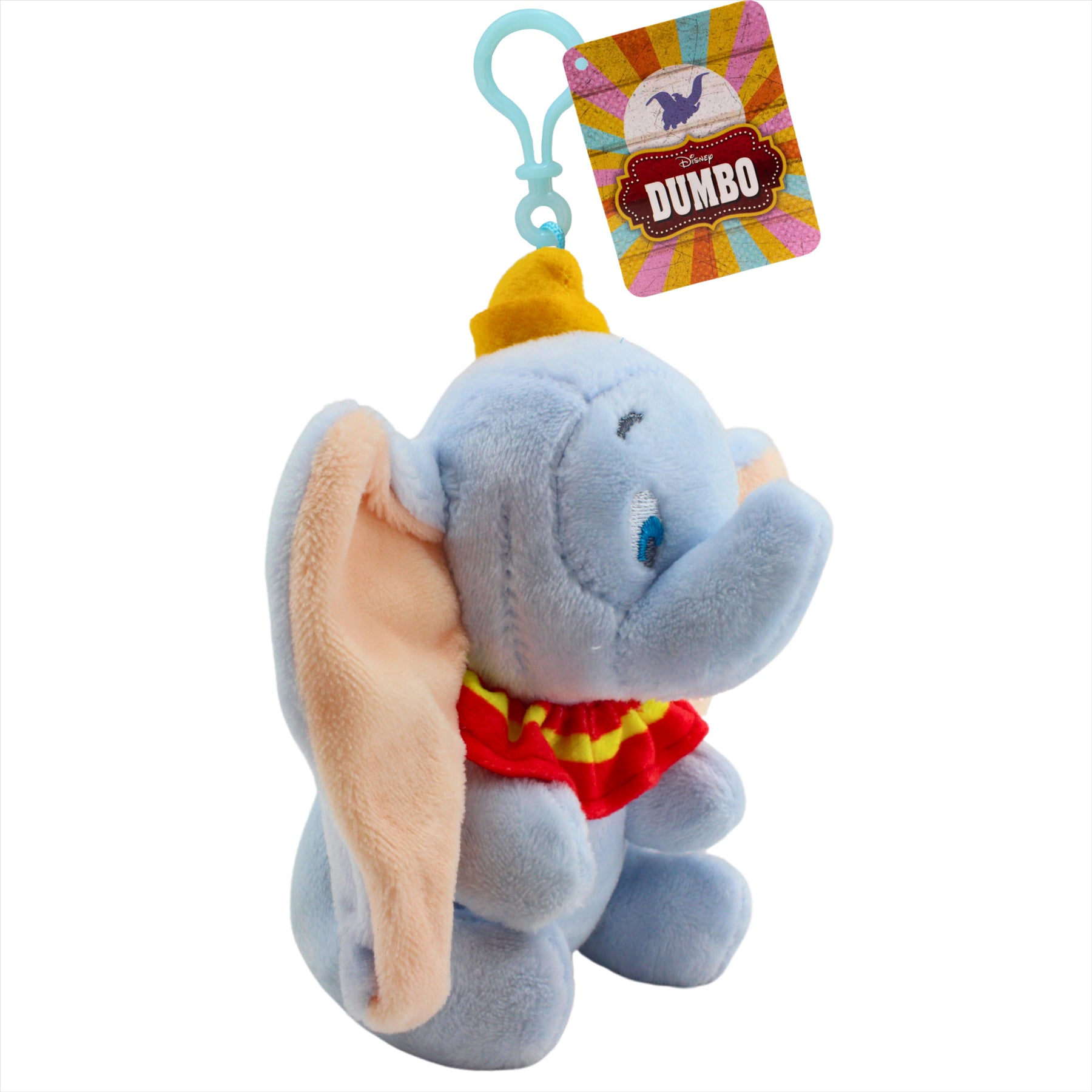 Disney Super Soft Blue Dumbo 11cm Plush Toy Bag Clip - Toptoys2u