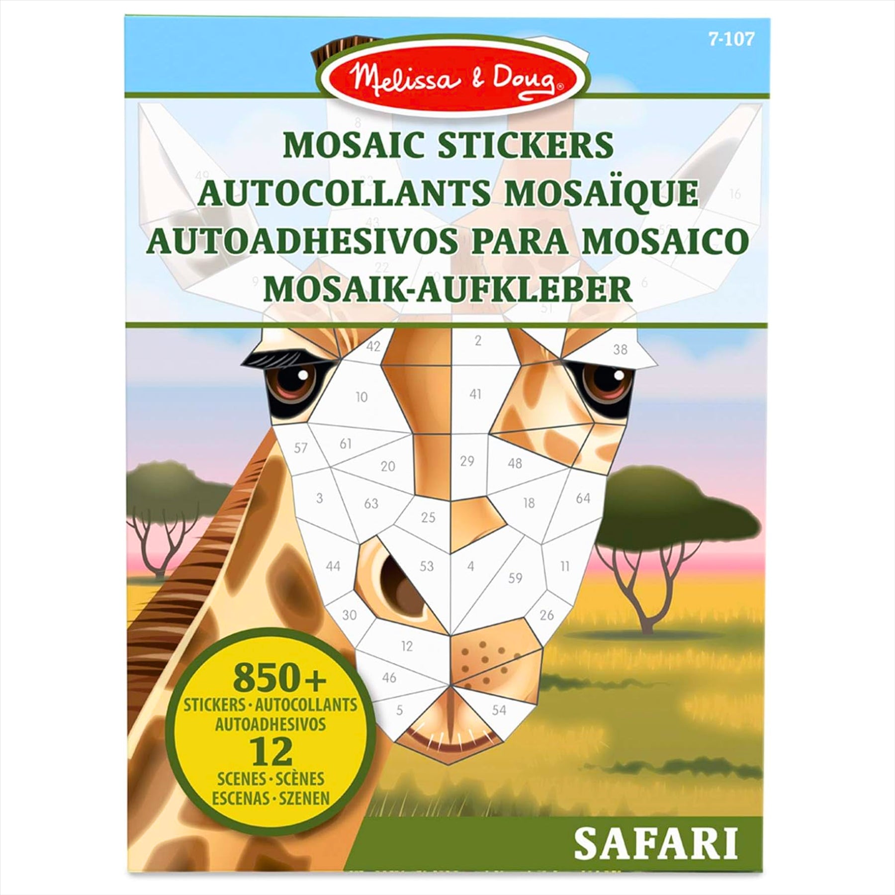 Melissa and Doug Deluxe Safari Mosaic Animal Sticker Activity Book - Toptoys2u