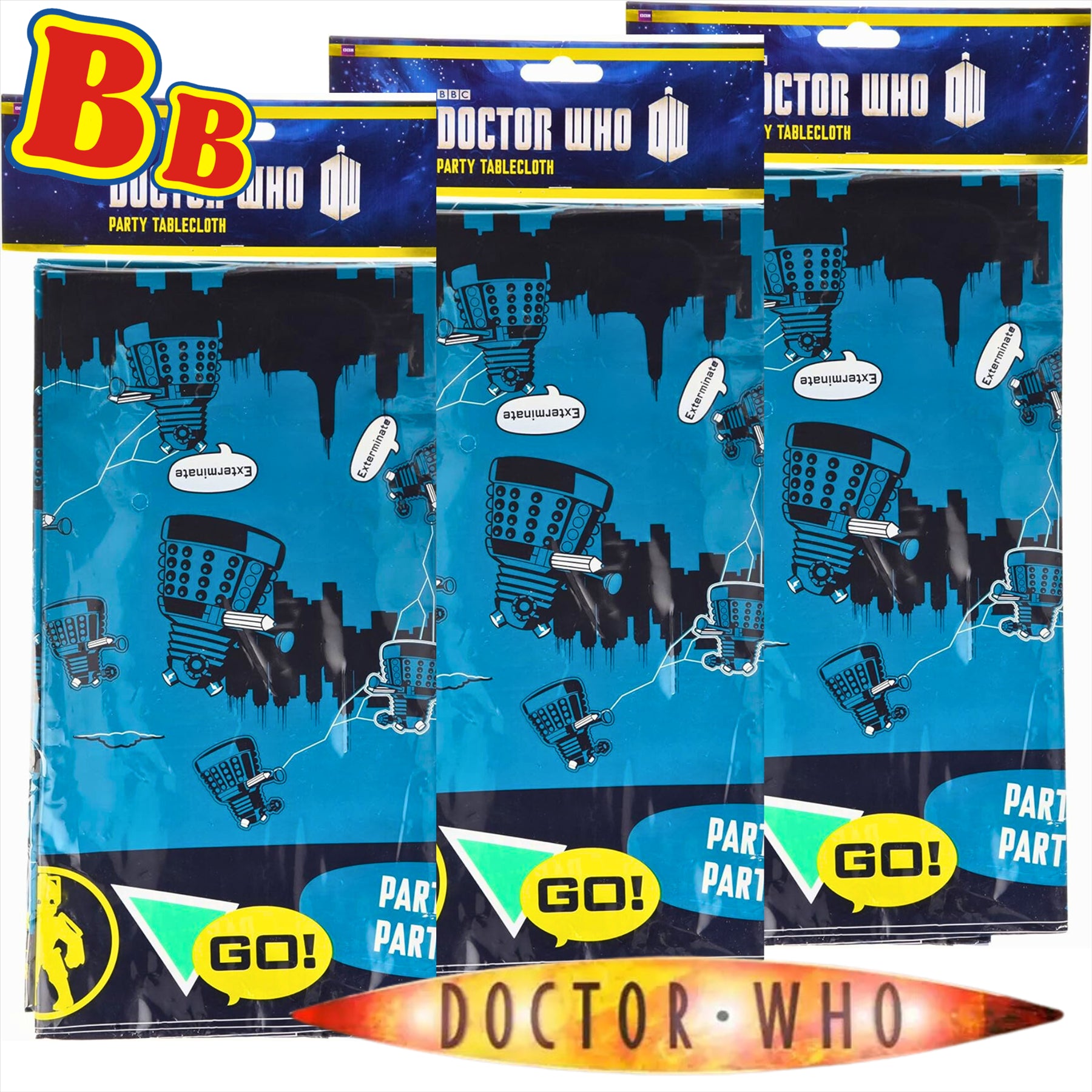 Official Doctor Who Partyware Pack of 3 Tablecloths - Toptoys2u