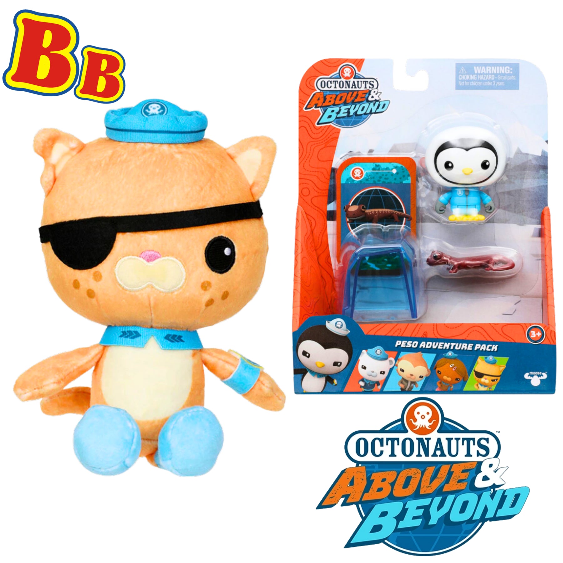 Octonauts Above and Beyond Kwazii 20cm Plush and Peso Adventure Pack Action Figure Playset - Toptoys2u