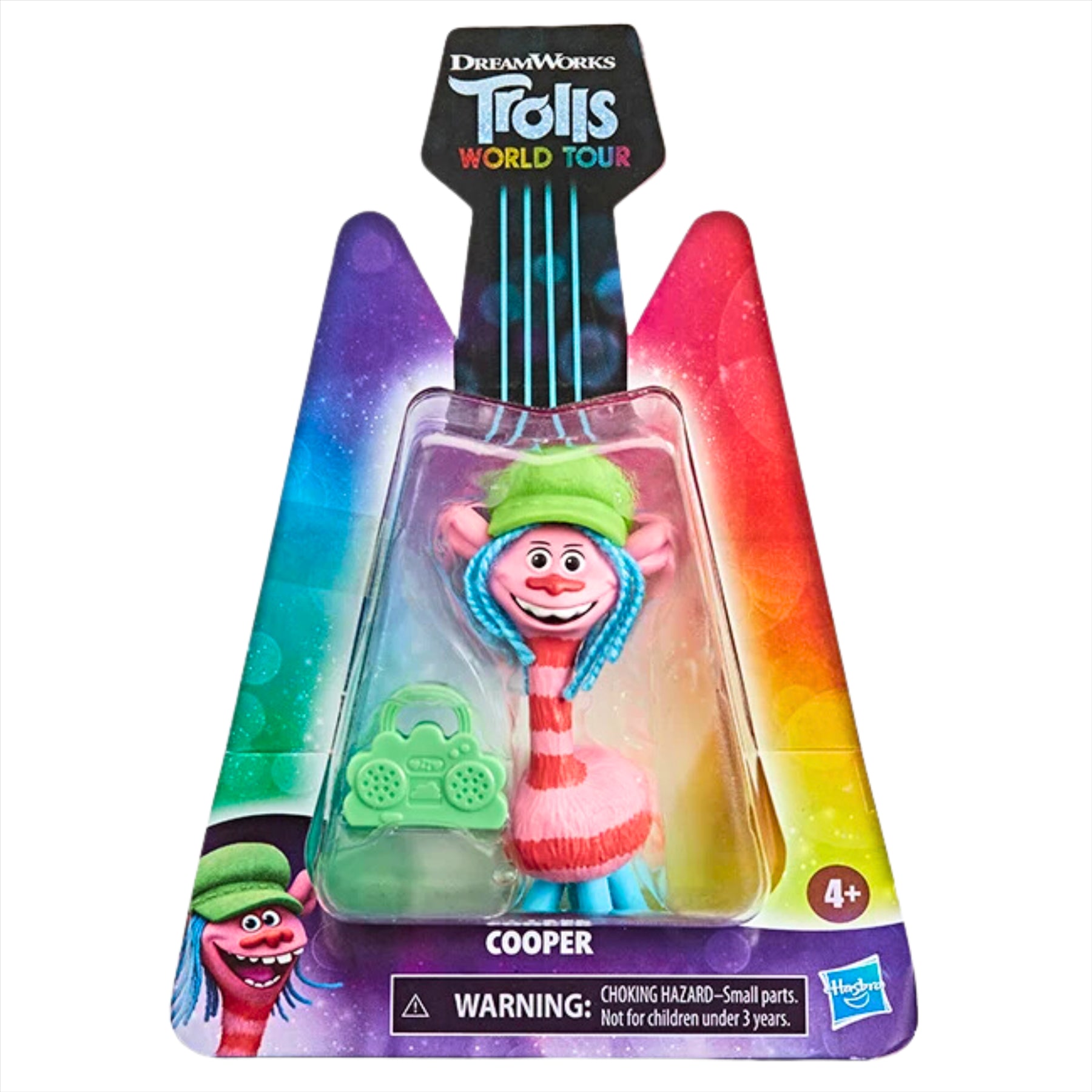 Trolls World Tour Cooper 8cm Miniature Toy Figure with Musical Instrument Accessory - Toptoys2u