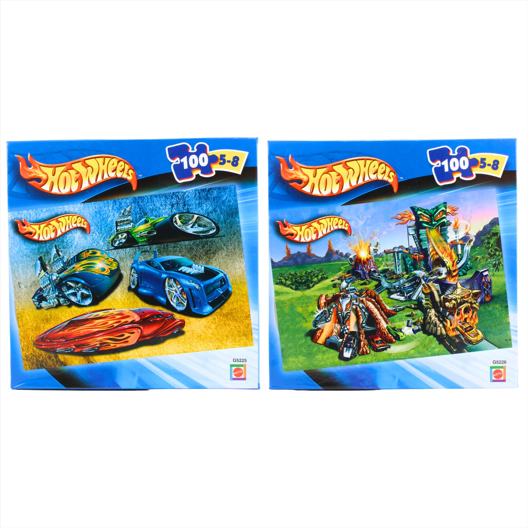 Hot Wheels 100 Piece Kids 42x29cm Car Jigsaw Puzzles G5225 and G5226 - Twin Pack - Toptoys2u