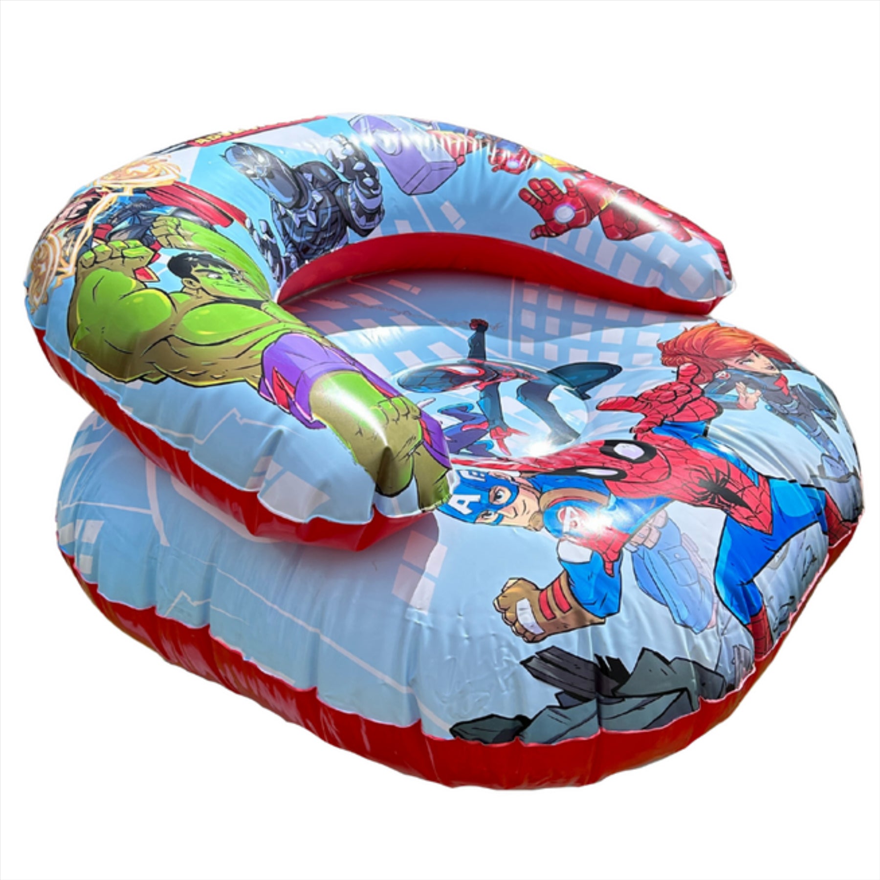 Marvel Super Hero Adventures Kids Inflatable Chair 55x55x35cm Portable Seat - Toptoys2u