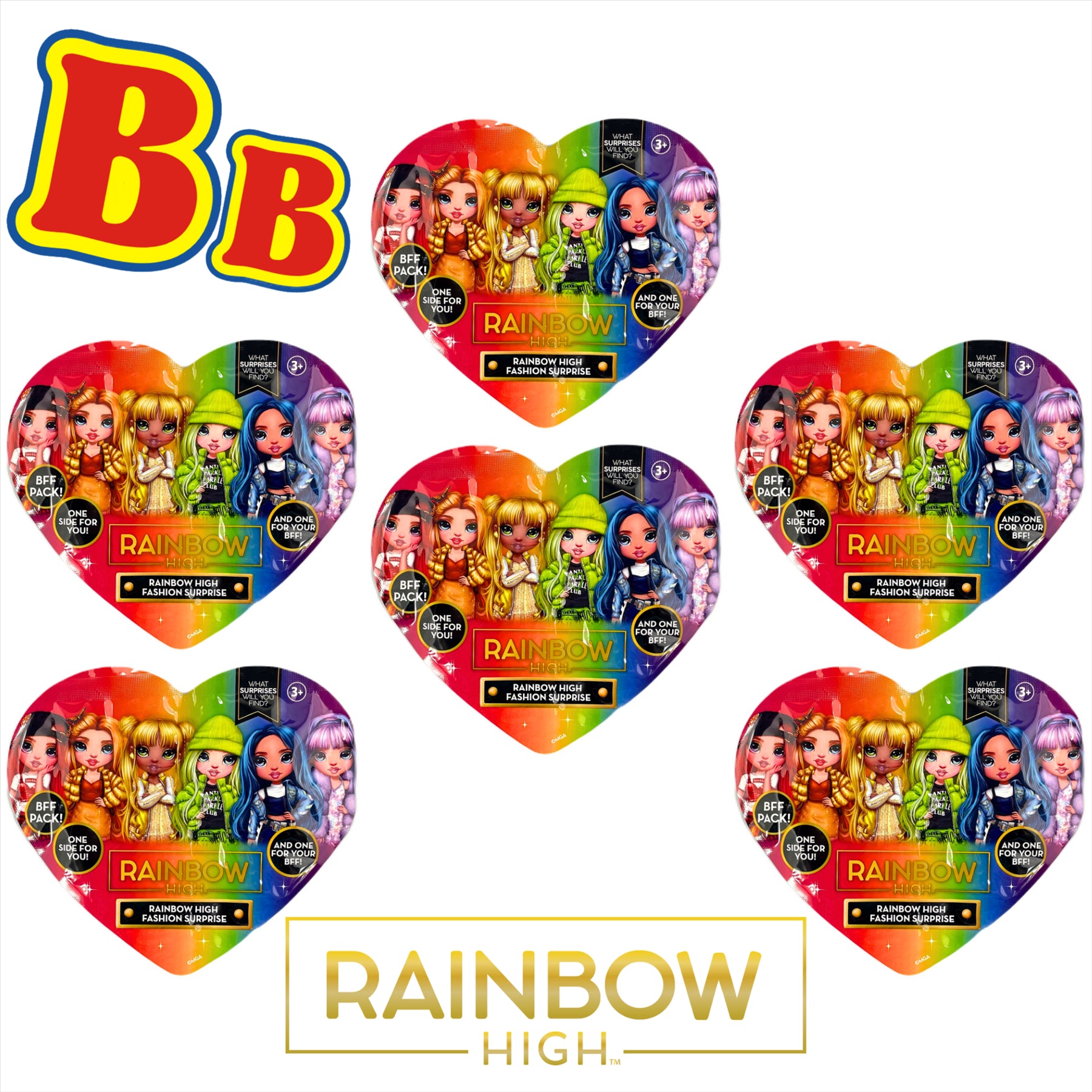 Rainbow High Fashion Surprise Collectible BFF Bracelet & Accessory Mystery Blind Bags - 2 Bracelets per Bag - Pack of 6 Blind Bags - Toptoys2u