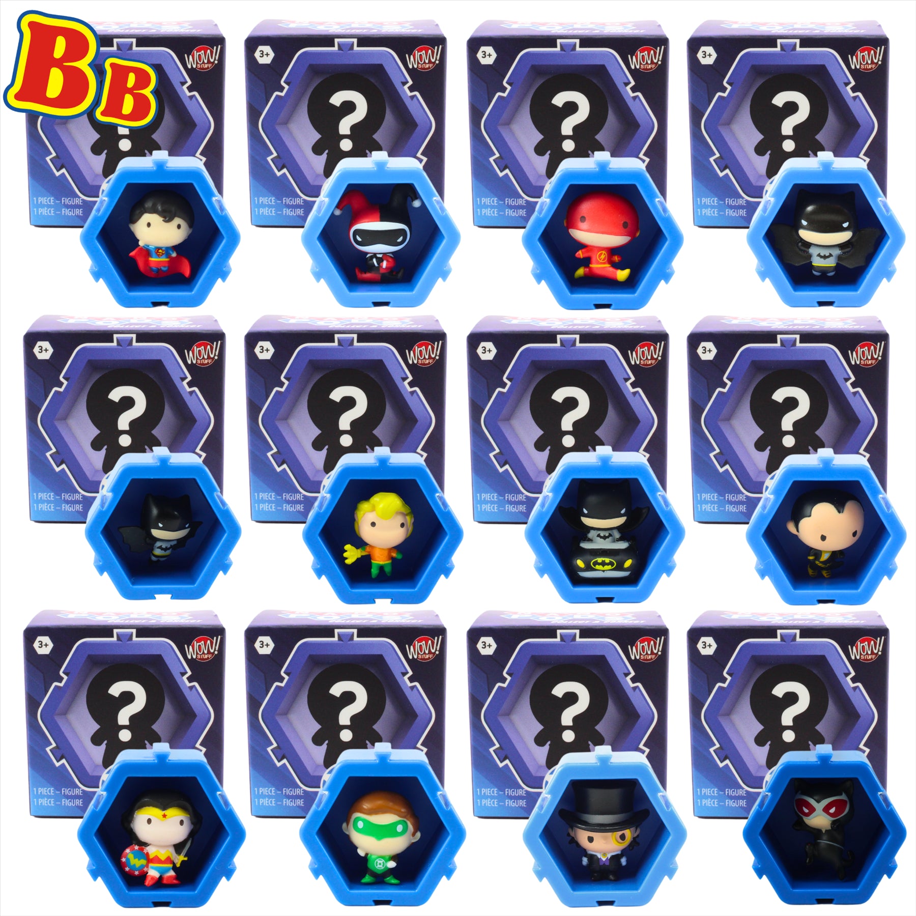 Nano Pods DC Comics Collect and Connect 4.5cm Identified Miniature Toy Figures - Full Set of All 12 - Toptoys2u