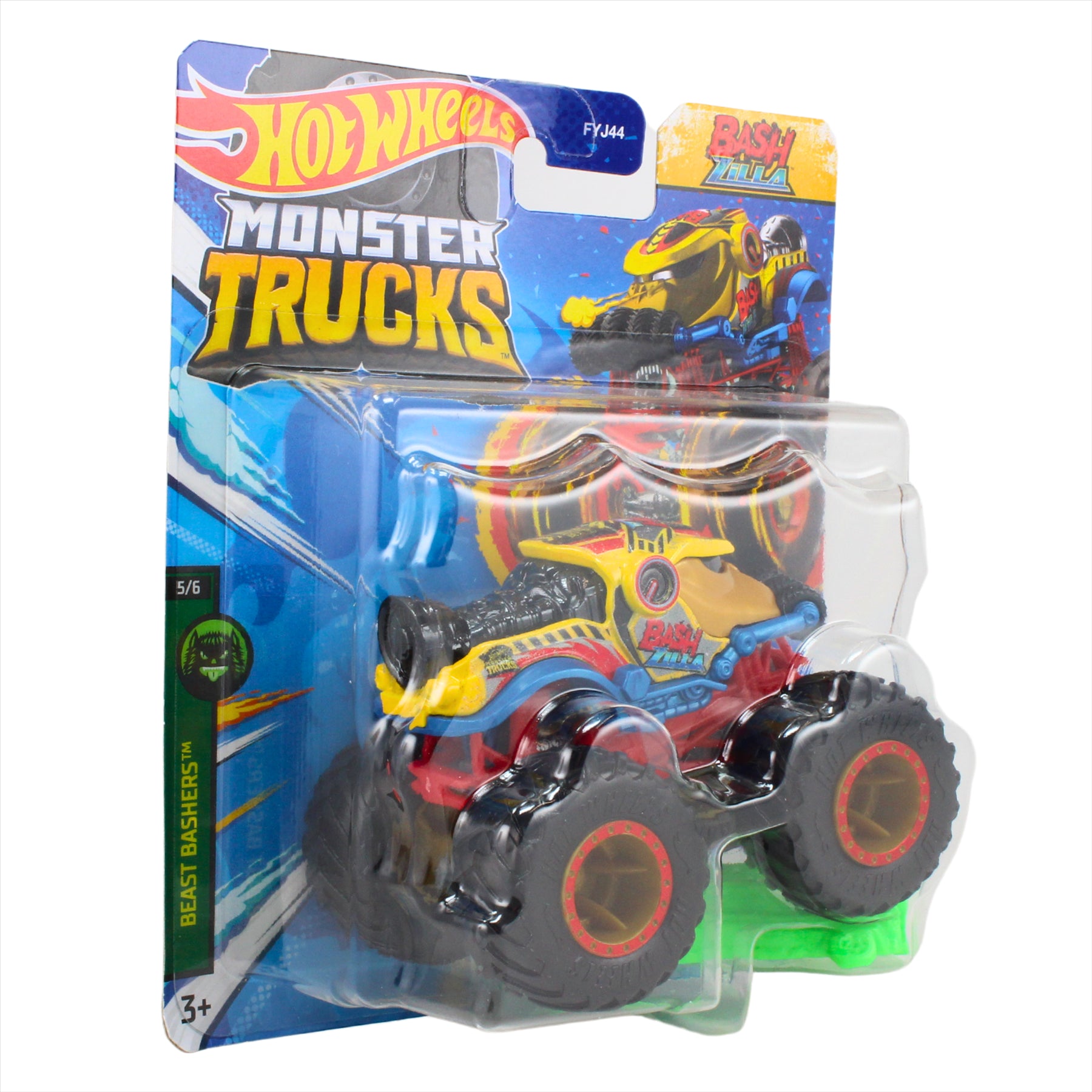 Hot Wheels Monster Trucks Beast Bashers 5/6 Bash Zilla Collectible Toy 1:64 Scale Diecast Model Vehicle - HTM33 - Toptoys2u