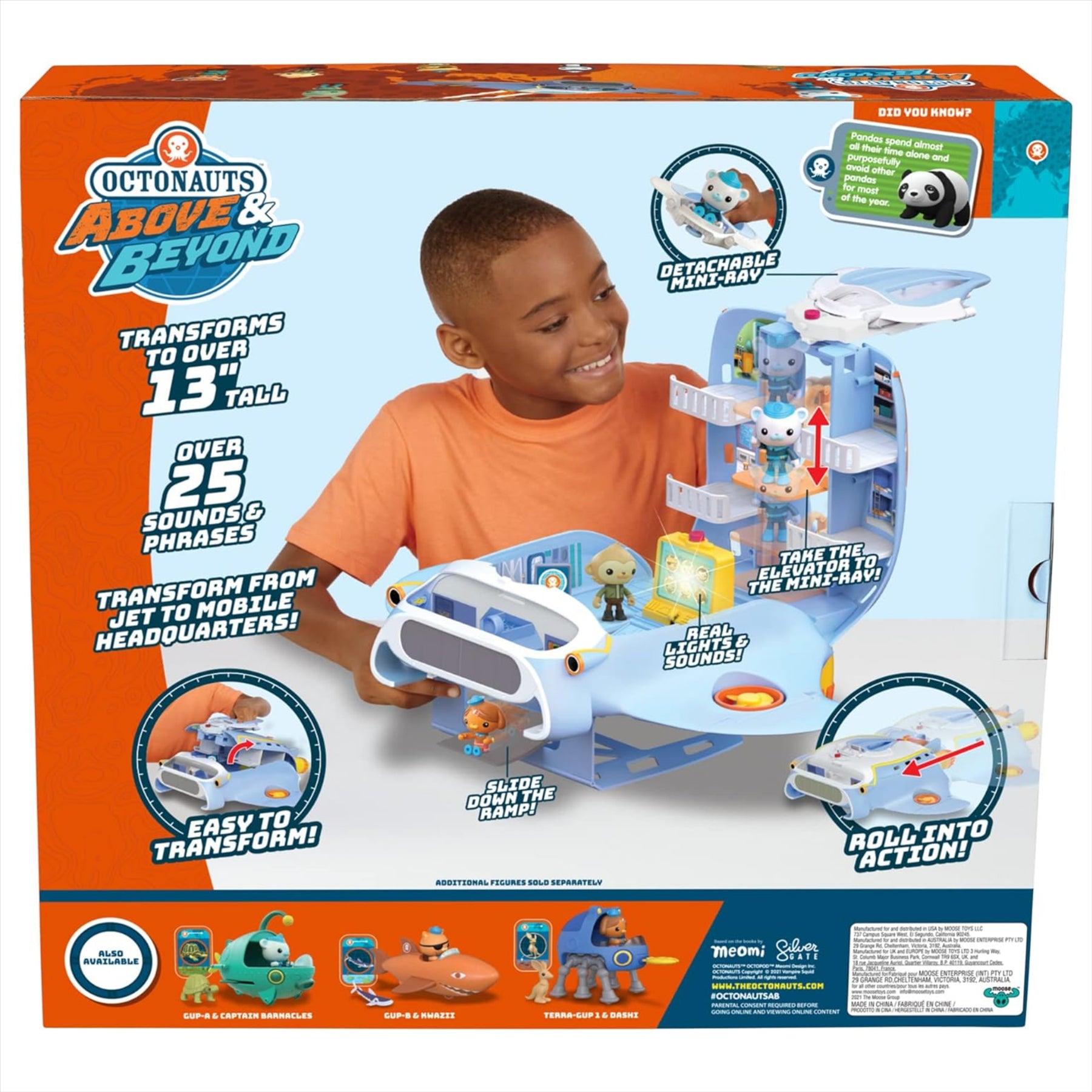 Octonauts Above and Beyond Octoray Headquarters Transforming Playset - 7 Pieces with Lights and 25+ Sounds - Toptoys2u