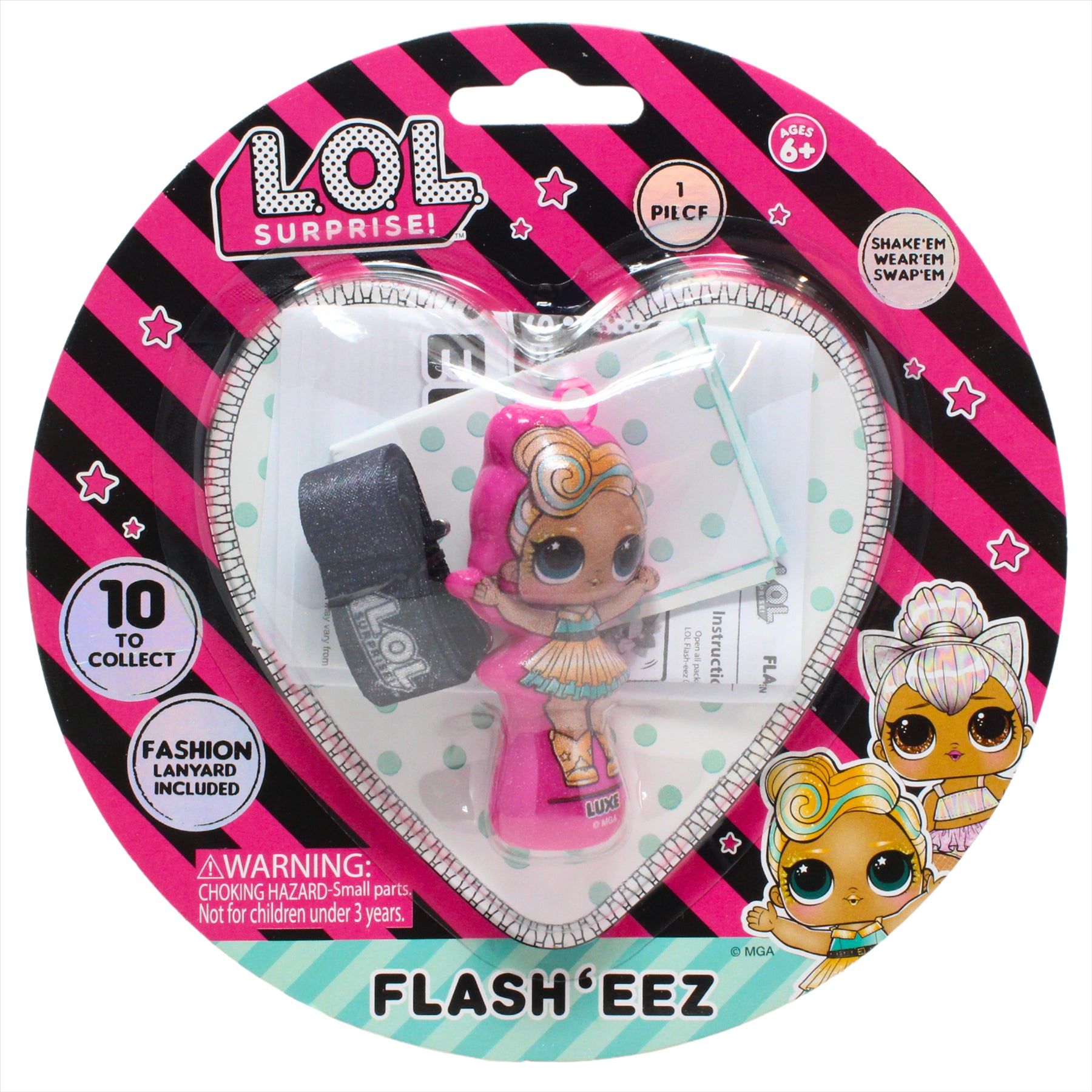 LOL Surprise! Flash'Eez Collectible Mini Luxe and Dra Gracer Light-Up Toy Figures with Lanyard Accessory - Twin Pack - Toptoys2u