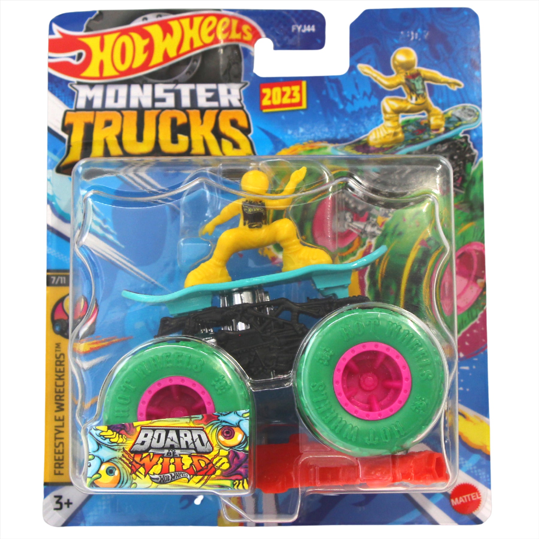 Hot Wheels Monster Trucks Freestyle Wreckers - Board To Be Wild 1:64 Diecast 7/11 - Toptoys2u