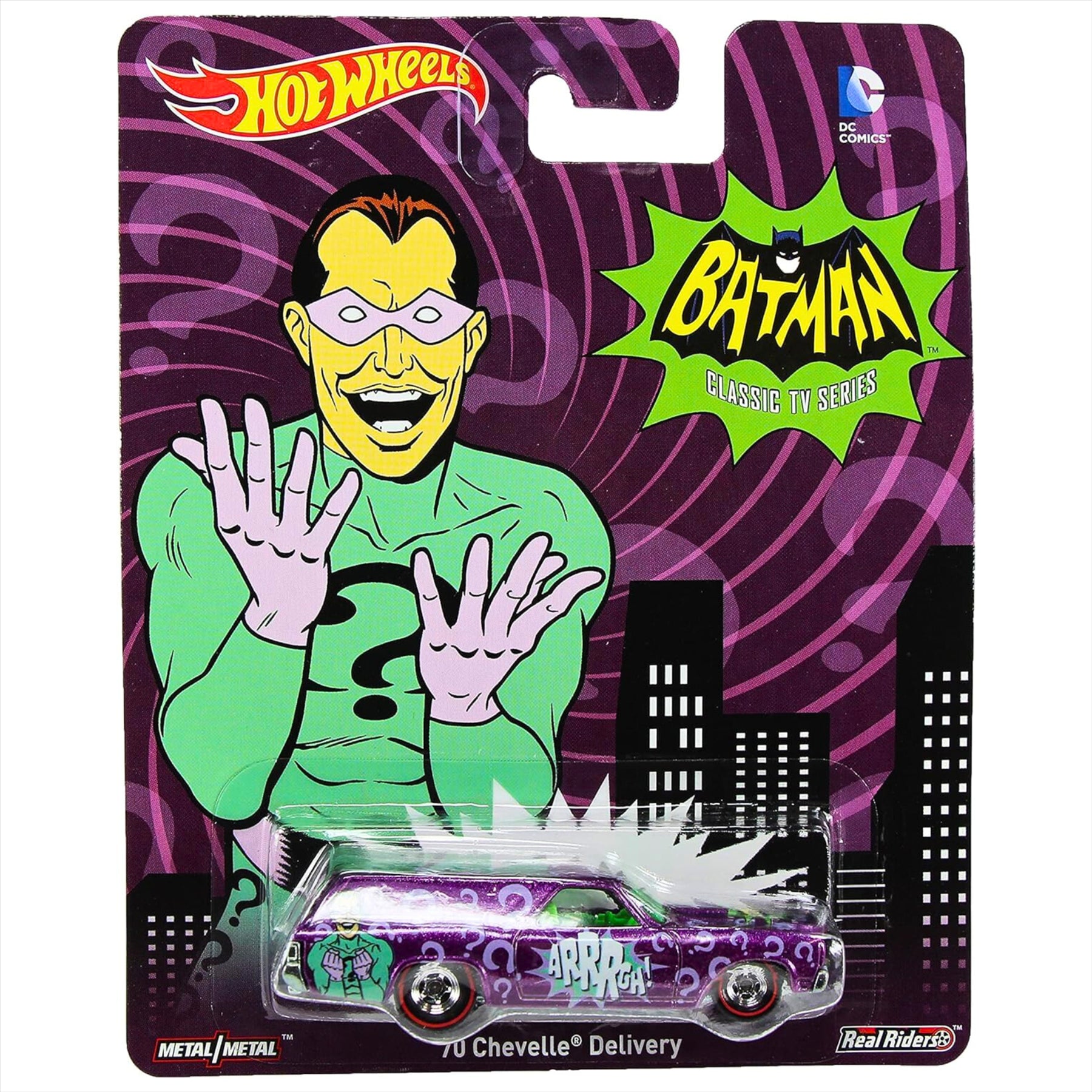 Batman Hot Wheels Riddler Chevelle Delivery Diecast Model Car with 18cm Plush and Batmobile Play Tent - 3-Piece Bundle - Toptoys2u