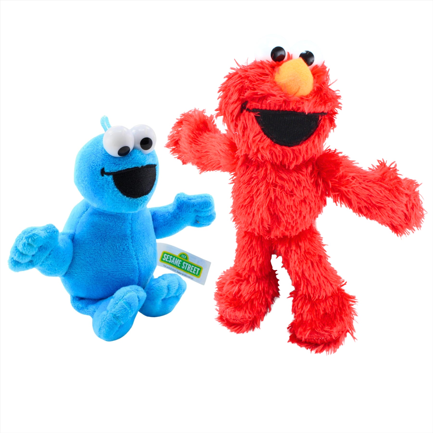 Sesame Street Super Soft Elmo 21cm and Cookie Monster 15cm Gift Quality Plush Toy Bundle - Toptoys2u