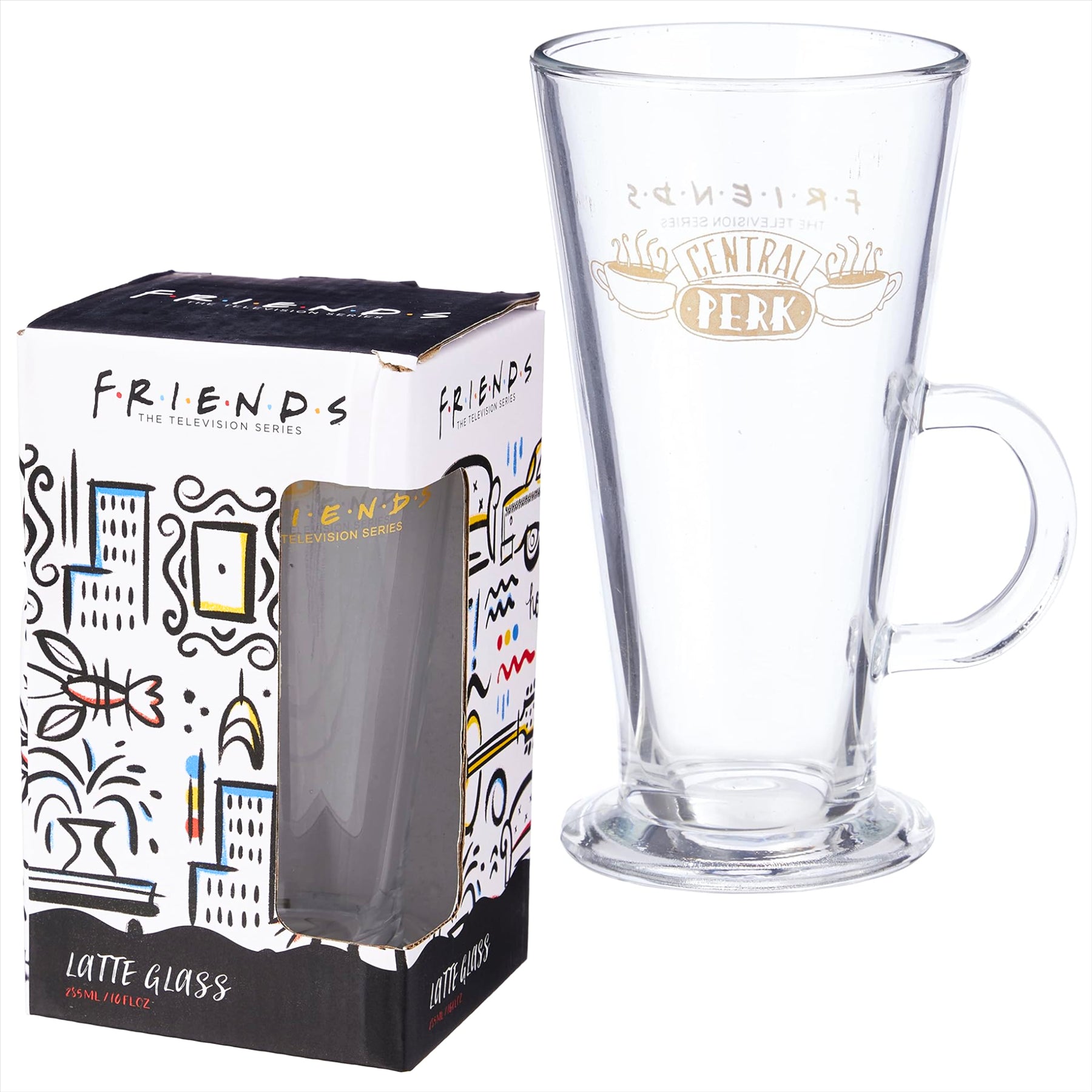 Friends TV Show Central Perk 285ml Glass Latte Mug - Toptoys2u