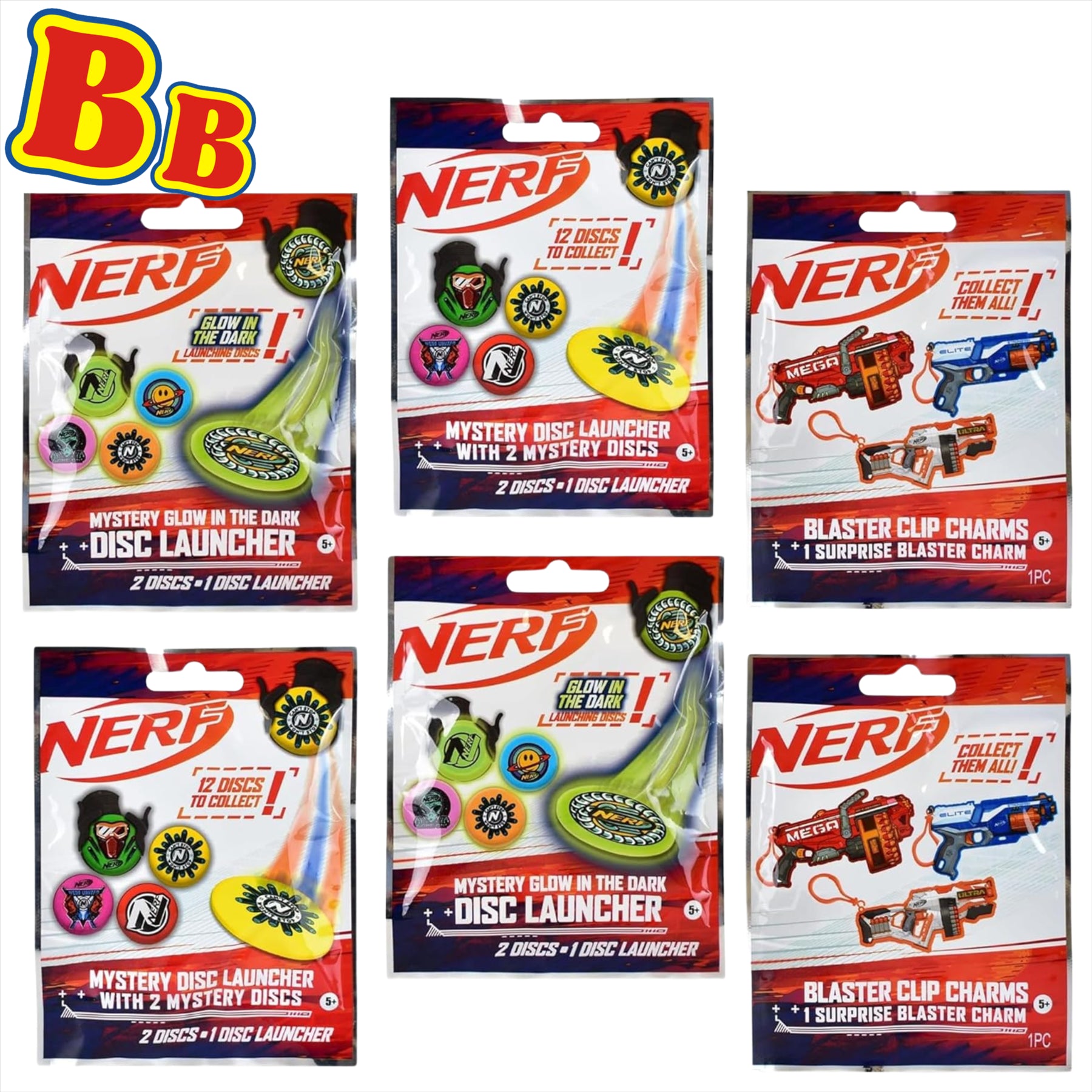Nerf Blind Bag Party Favour Sets - 2 of Each Style - Pack of 6 - Toptoys2u