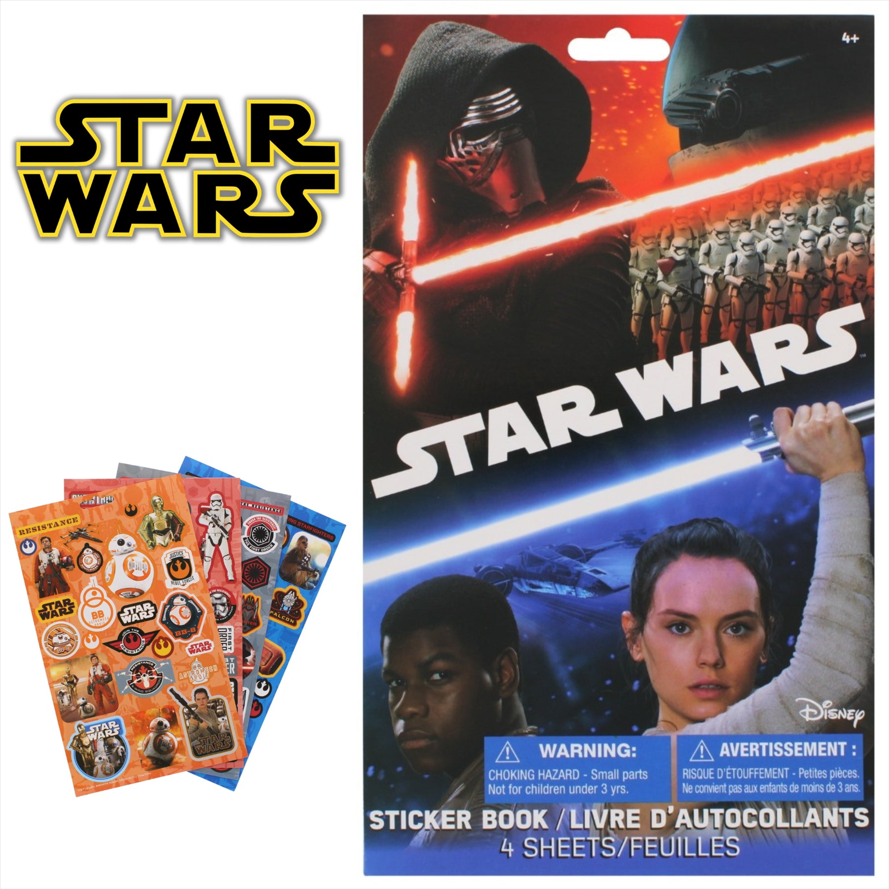 Star Wars The Force Awakens - Star Wars Themed Sticker Book with 4 Sheets - Toptoys2u