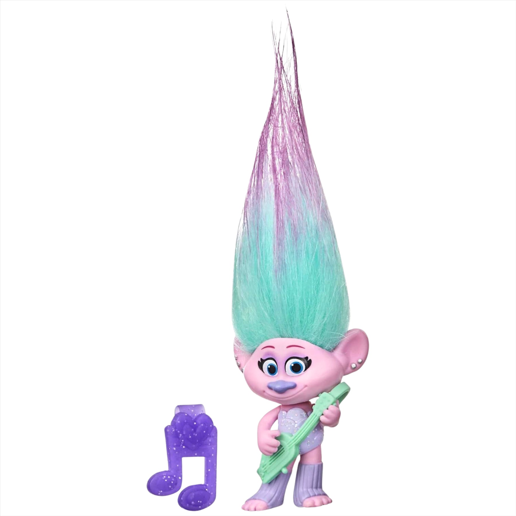 Trolls World Tour Satin 7cm Miniature Toy Figure with Musical Instrument Accessory - Toptoys2u