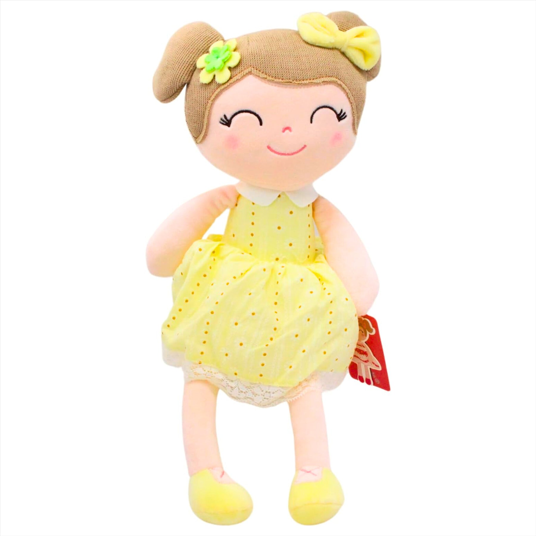 Gloveleya Super Soft Embroidered Yellow Daisy 40cm Plush Doll with 42 Glow in the Dark Owls and Stars