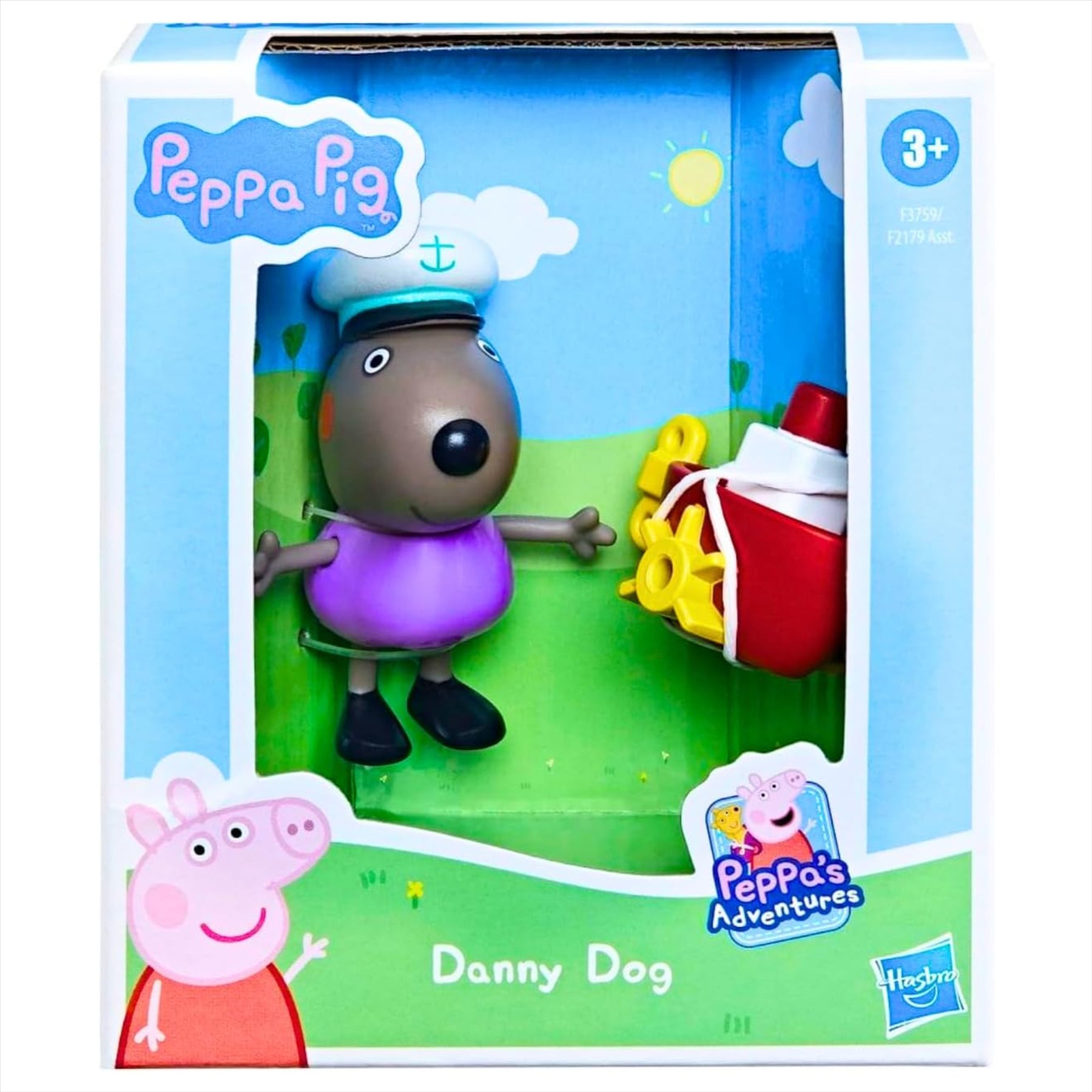 Peppa Pig - 3" 8cm Articulated Figure & Accessory - Peppa Pig with Skateboard & Danny Dog 2 Pack - Toptoys2u