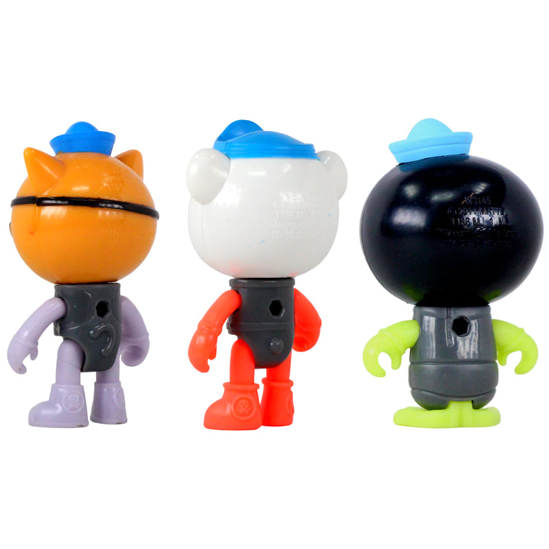 Octonauts Glow In The Dark Octo Suits 8cm Action Figure Bundle - Captain Barnacles, Kwazi & Peso - Toptoys2u