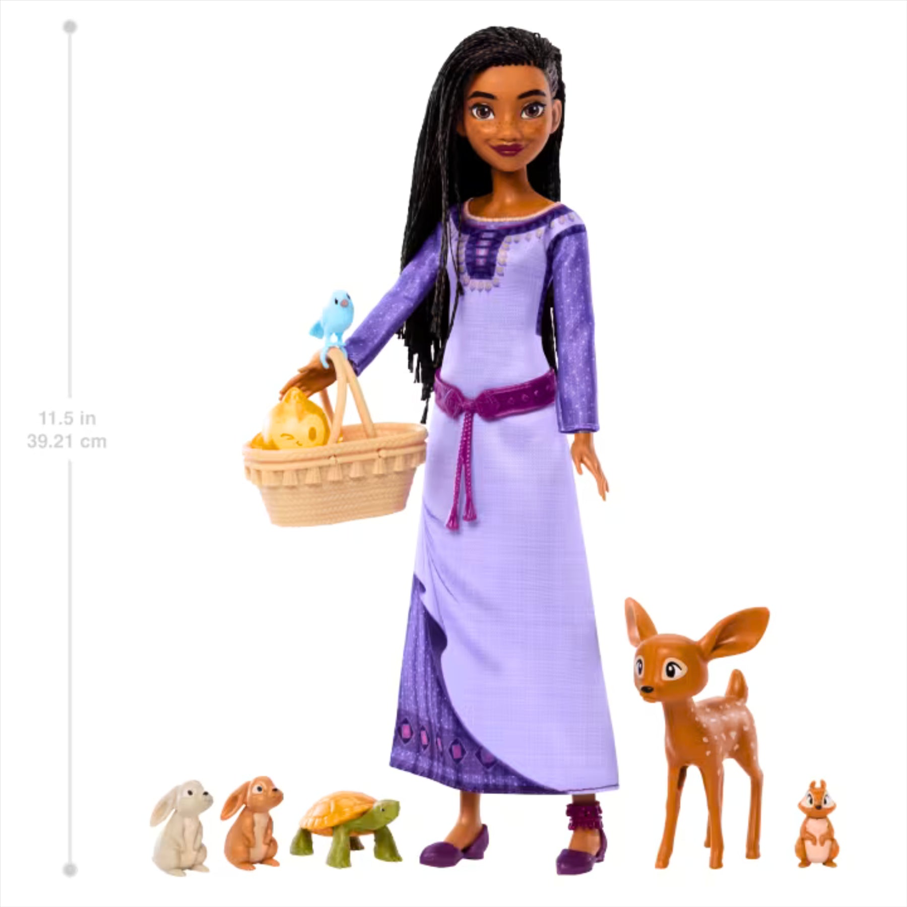 Disney Wish Woodland Animals of Rosas Playset - Asha 28cm Doll with 8 Figures and Accessories - Toptoys2u