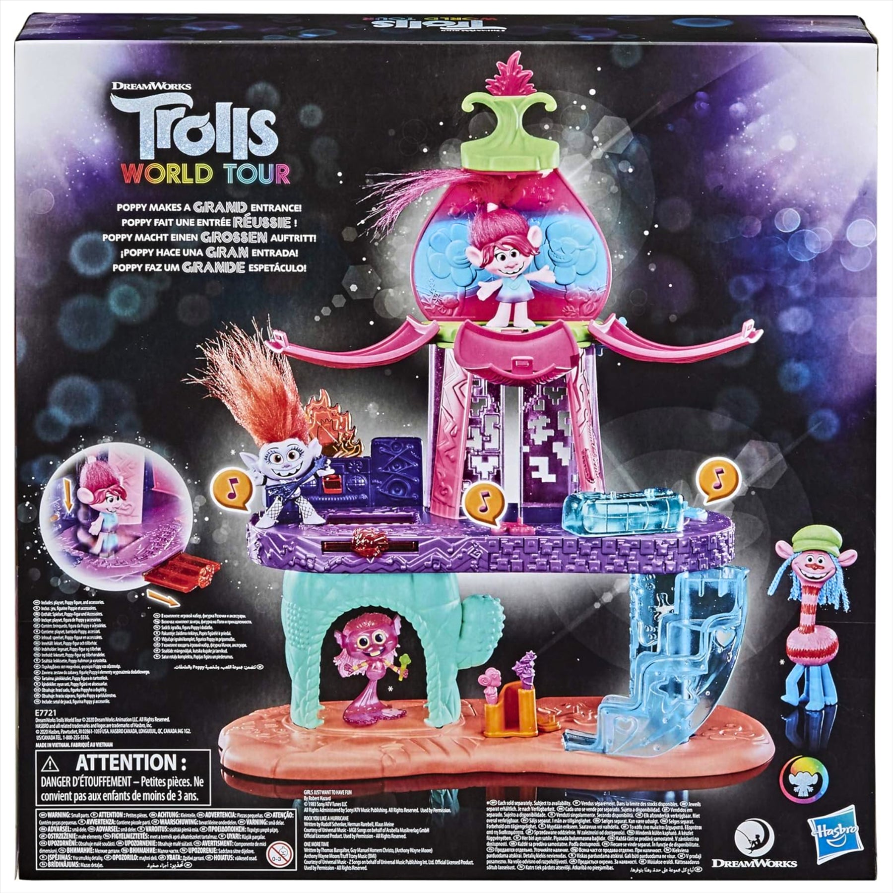 Trolls World Tour Blooming Pod Stage Musical Toy Playset with Poppy Figure - Plays 3 Different Songs - Toptoys2u