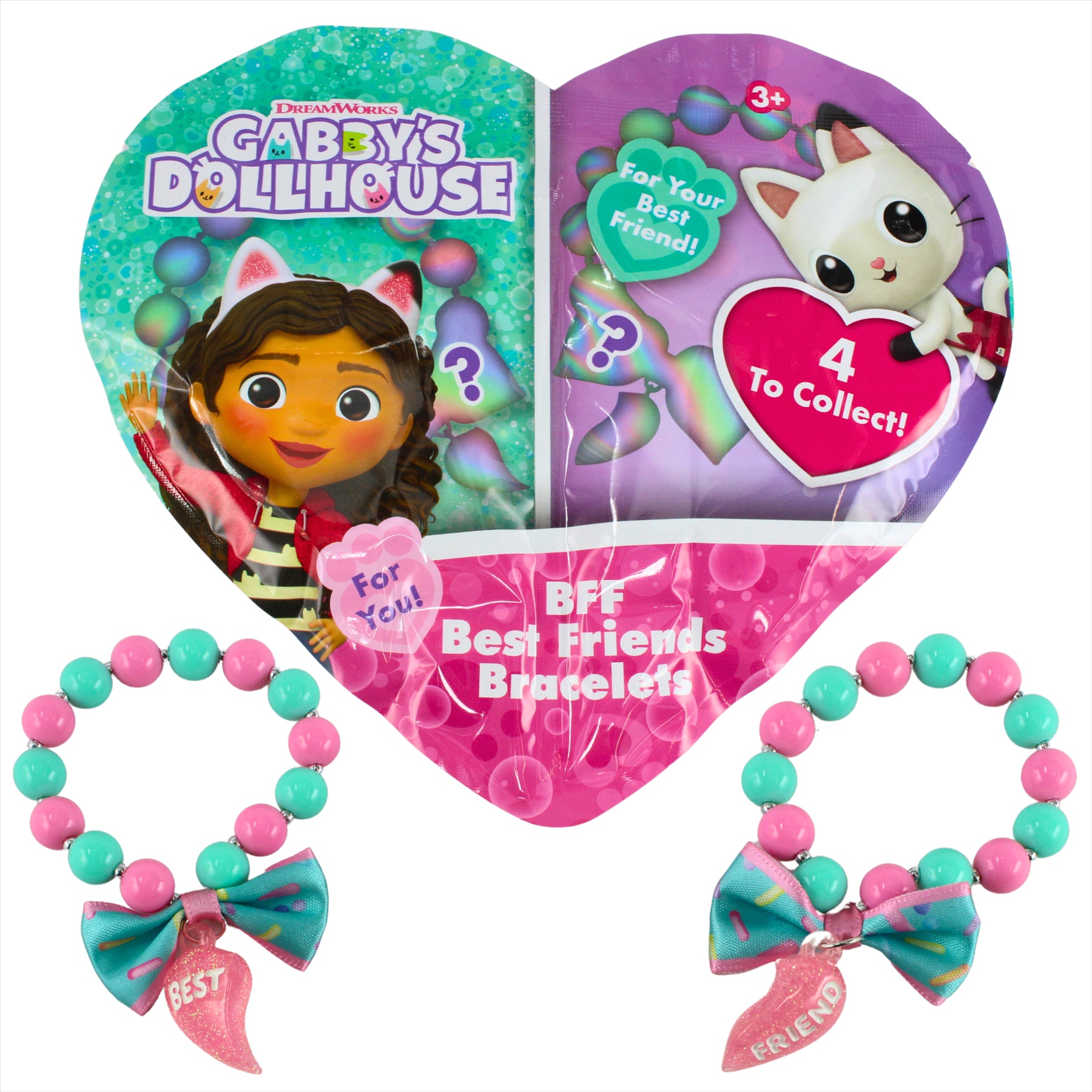 Gabby’s Dollhouse BFF Best Friends Bracelets Mystery Bag - Includes 2x BFF Bracelets & 2x Collector Cards - Toptoys2u