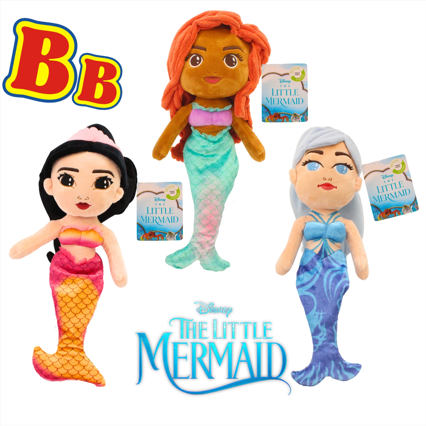 Disney The Little Mermaid Super Soft Gift Quality 30cm Plush Toys - Set of All 3 - Toptoys2u