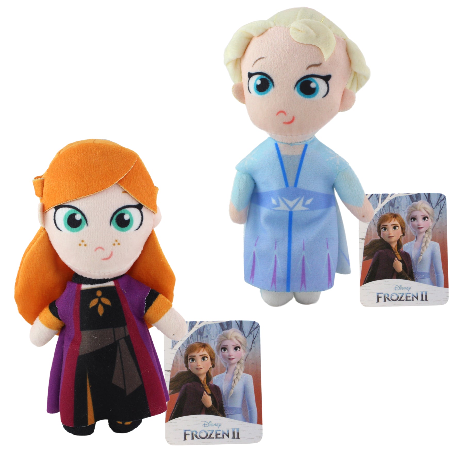 Frozen 2 - 5" Soft Plush Toy - Twin Pack - Anna & Elsa - Toptoys2u