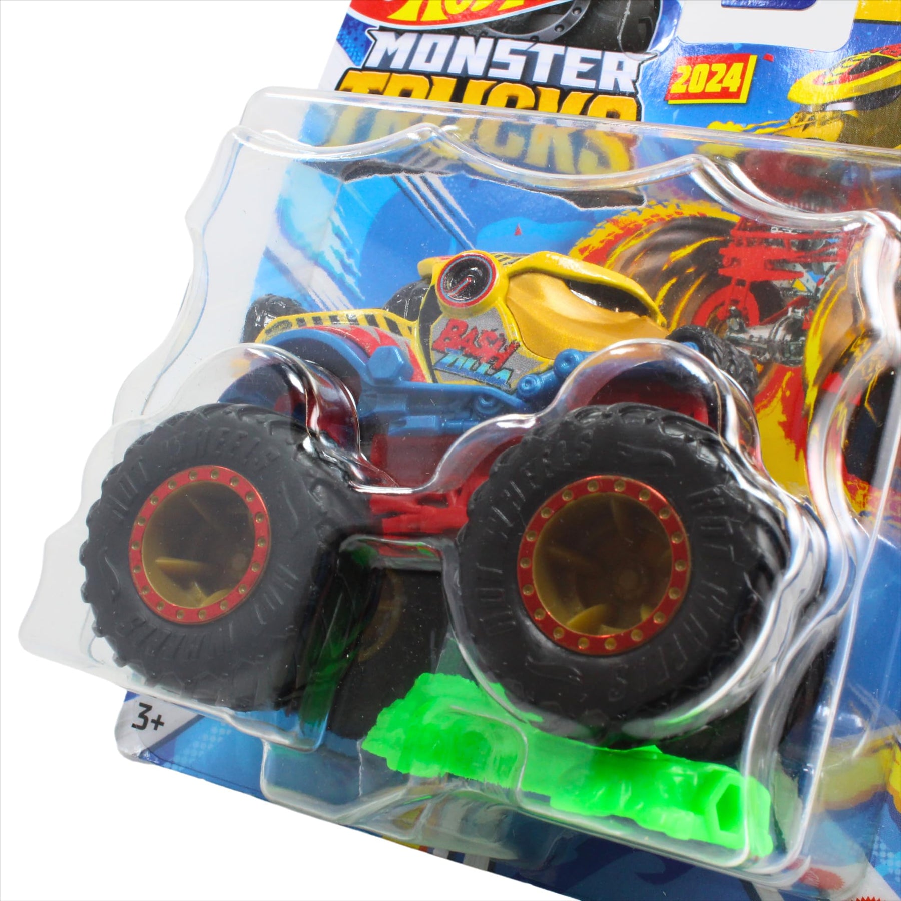 Hot Wheels Monster Trucks Beast Bashers 5/6 Bash Zilla Collectible Toy 1:64 Scale Diecast Model Vehicle - HTM33 - Toptoys2u