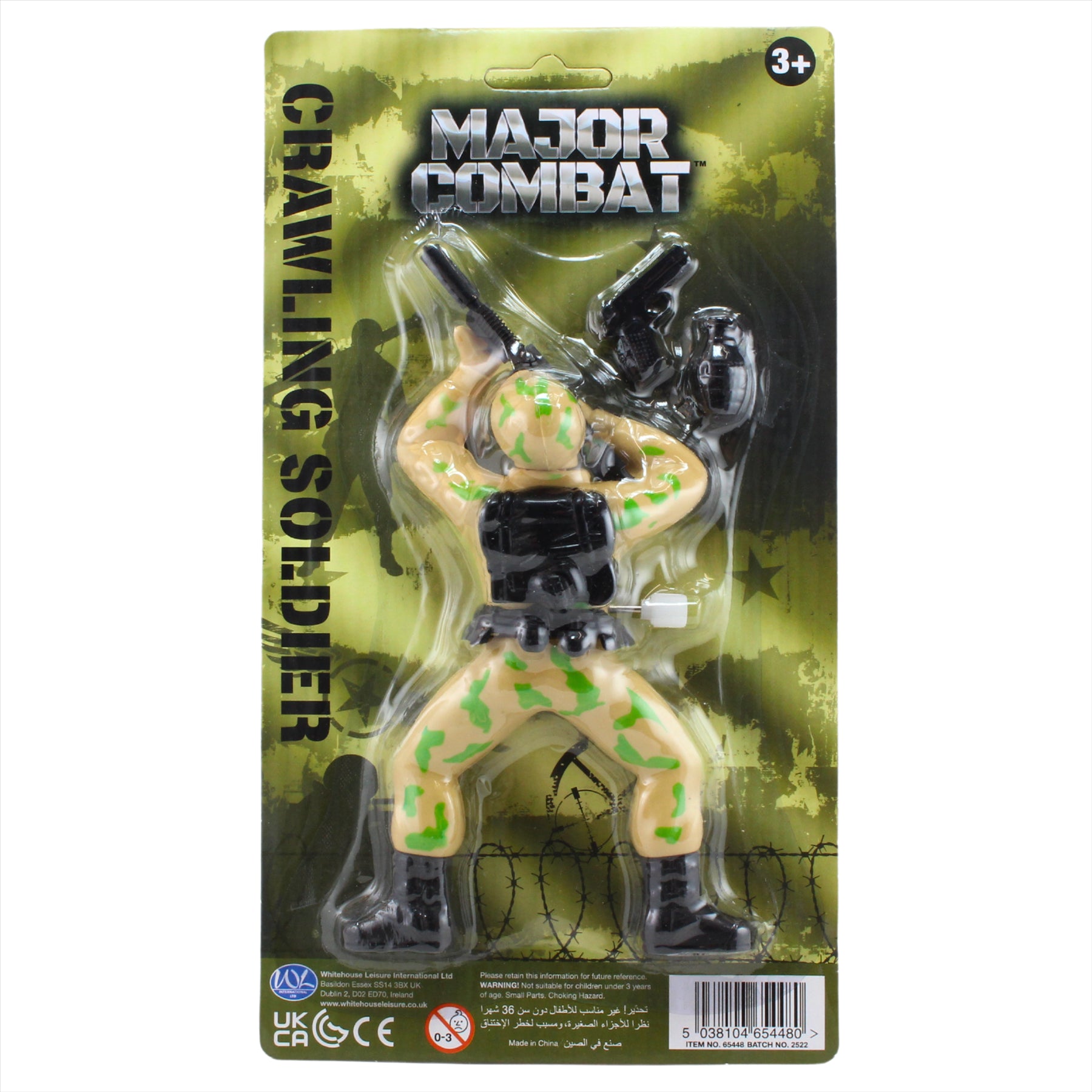 Major Combat Toy Crawling Soldier Action Figure Twin Pack with 100 Miniature Toy Soldiers - Toptoys2u