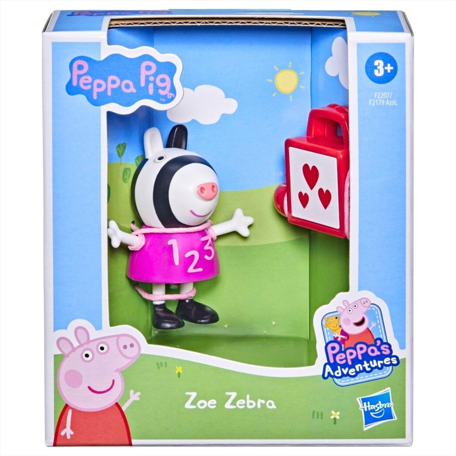 Peppa Pig - 3" 8cm Articulated Figure & Accessory - Peppa Pig with Skateboard & Zoe Zebra 2 Pack - Toptoys2u