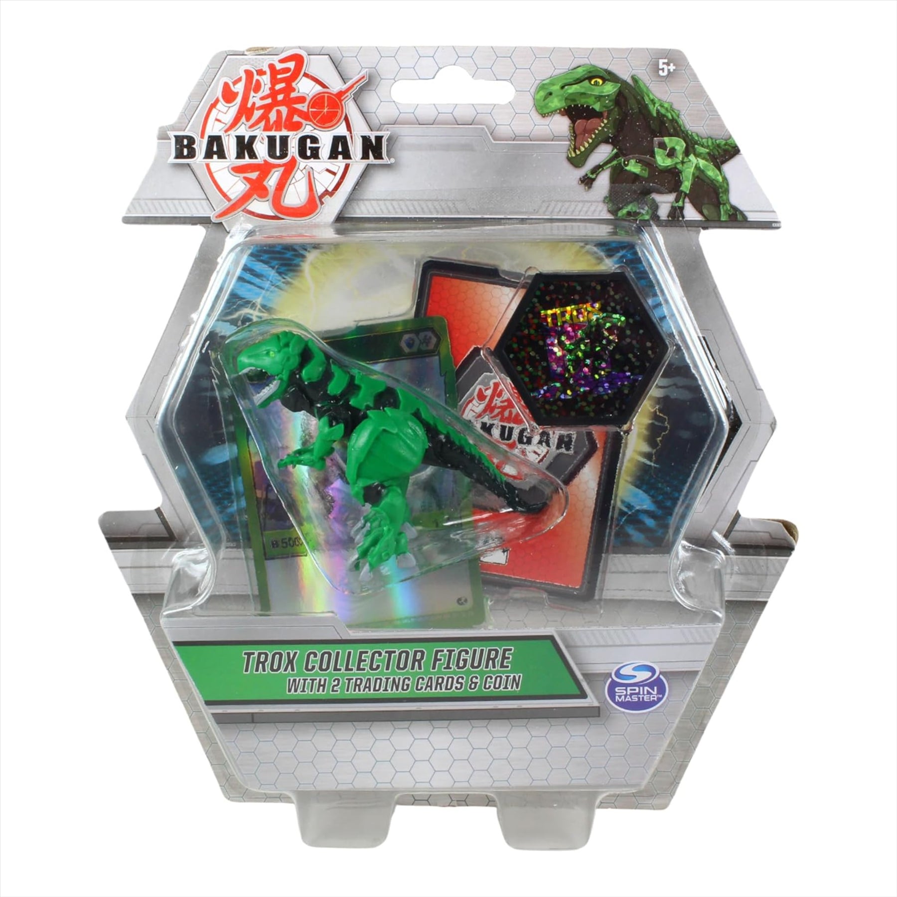 BAKUGAN - Trox Green Collector Figure With 2 Trading Cards & Collectors Coin - Toptoys2u