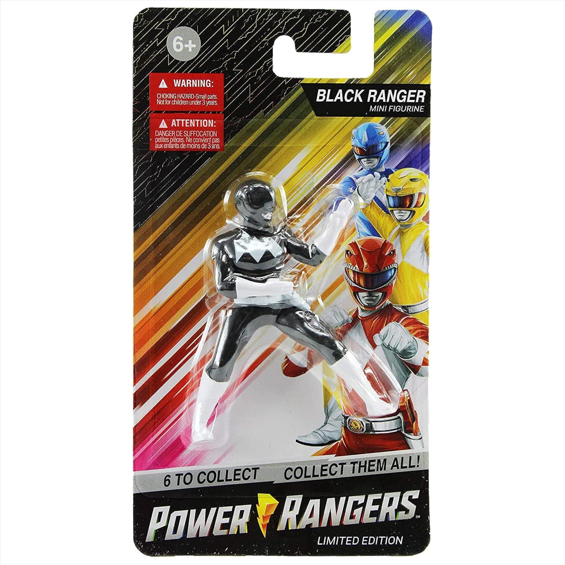 Power Rangers Limited Edition 2.5" Mini Action Figures - Black, Pink, and Yellow Rangers - Set of 3 - Toptoys2u