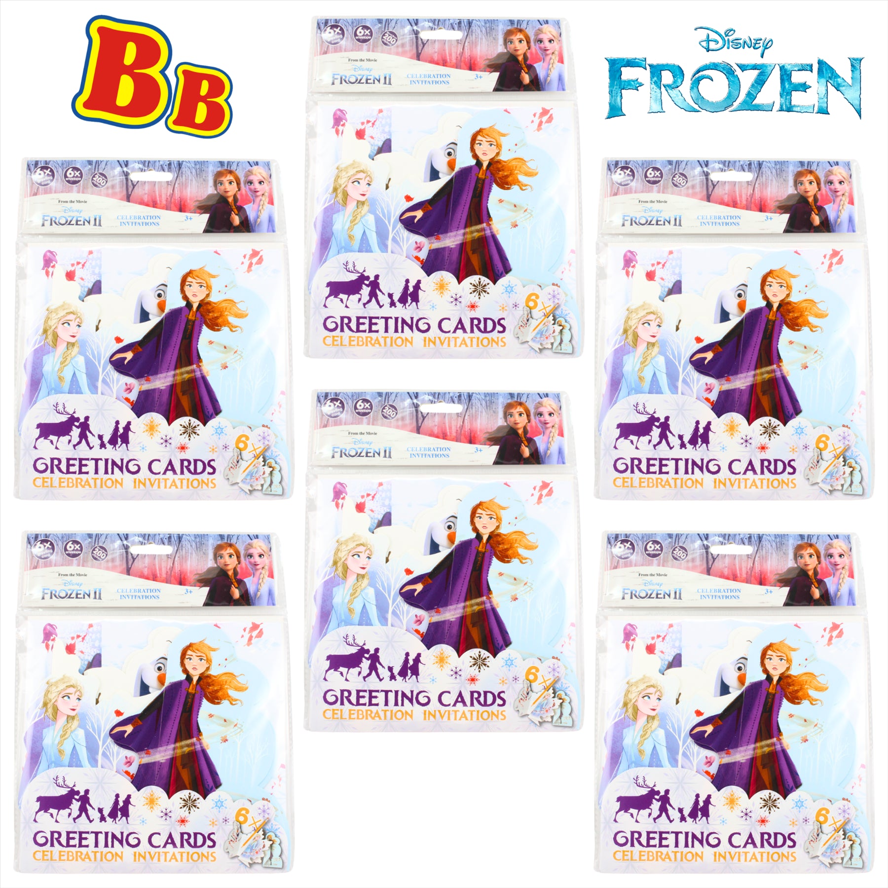 Disney Frozen Partyware Illustrated Cards Set - Invitation Cards Pack of 36 - Toptoys2u