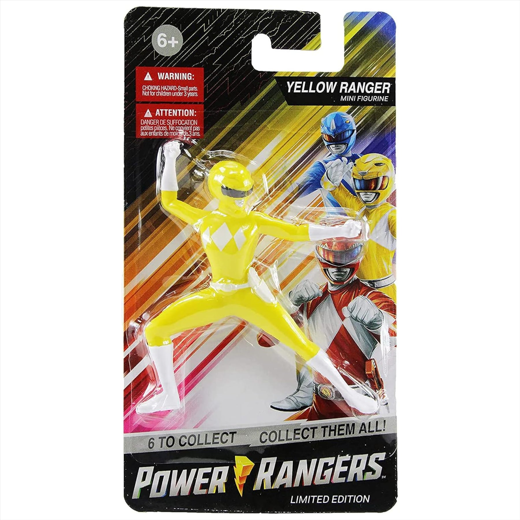 Power Rangers Limited Edition 2.5" Mini Action Figures - Black, Pink, and Yellow Rangers - Set of 3 - Toptoys2u