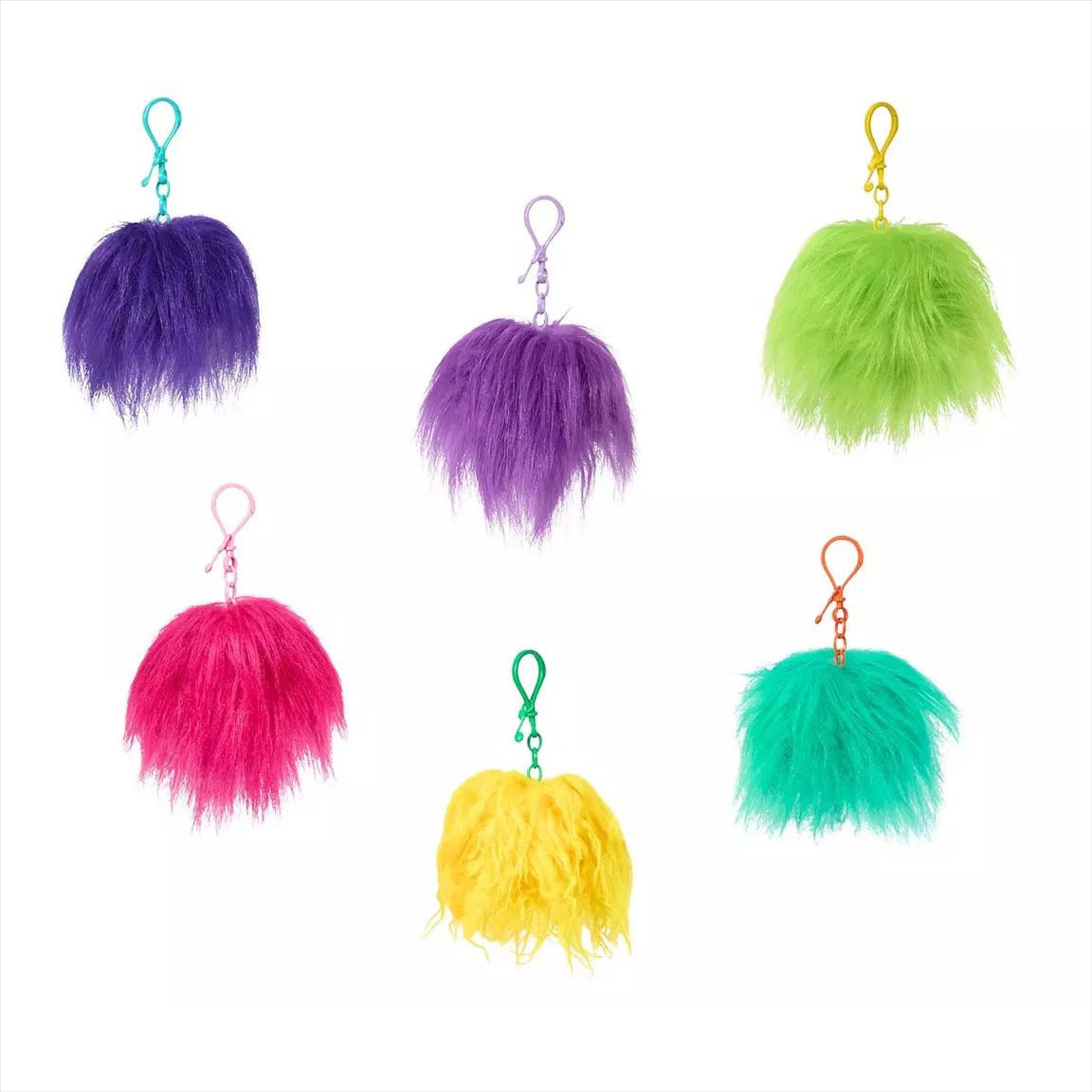 Trolls Band Together Pom Poms Series 1 Keyclip Figure Identified Sets - Pack of All 6 - Toptoys2u