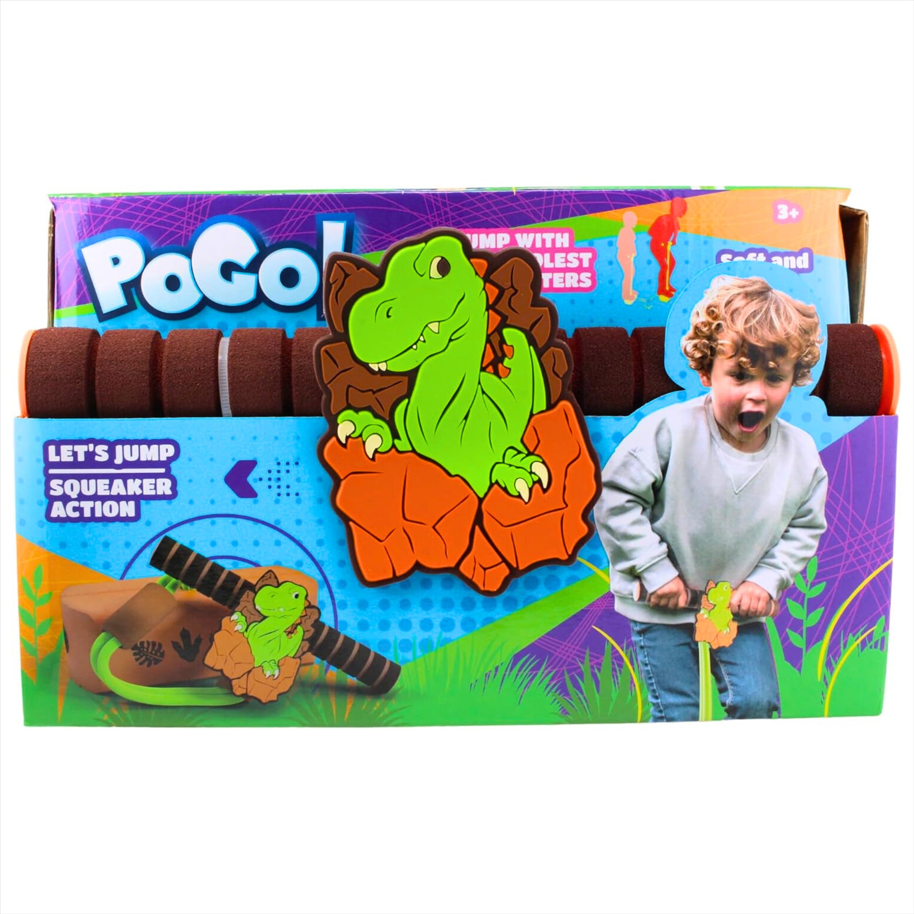 PoGo Stick Dinosaur Themed Squeaker Action Toy - Suitable for Ages 3+ - Toptoys2u