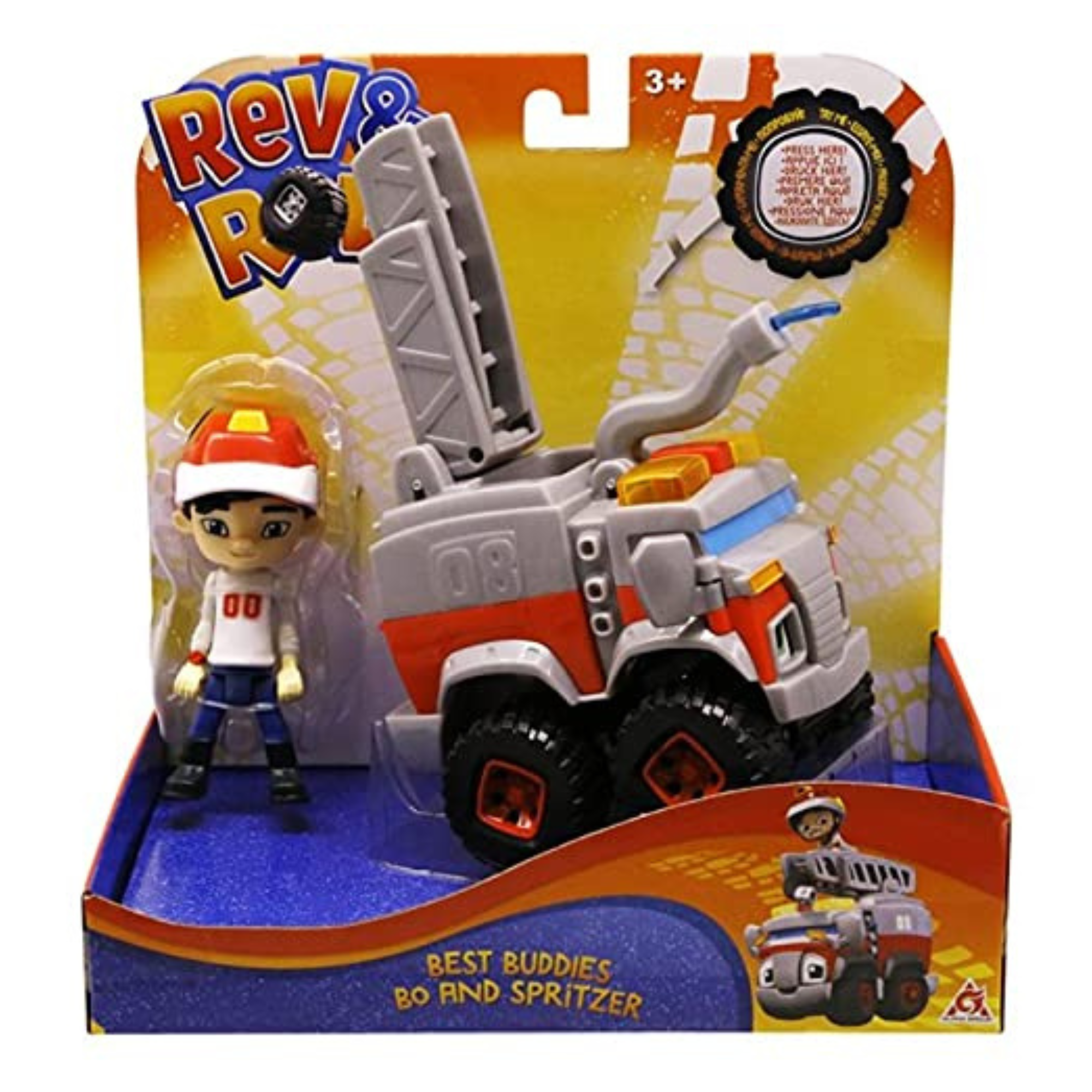 Rev & Roll Best Buddies Bo and Spritzer - Fire Engine Truck Toy 10cm Figure - Toptoys2u