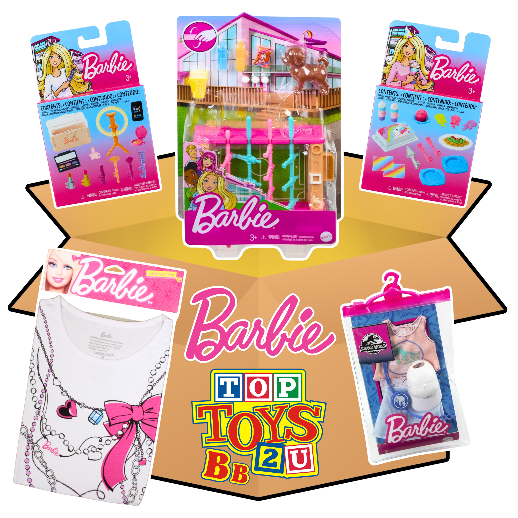 Toptoys2u 5 Piece Barbie Playset Bargain Bundle Box - Toptoys2u