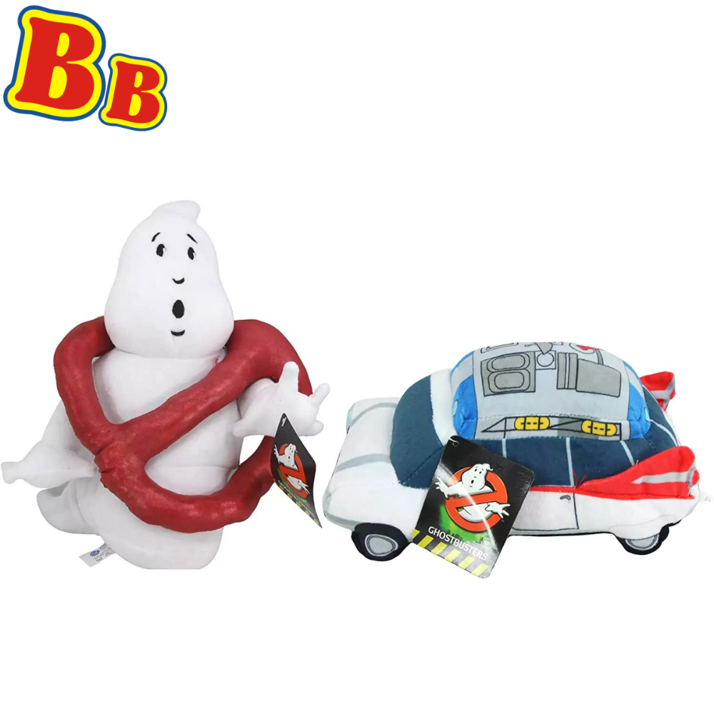 Ghostbusters - 11" No Ghost Logo & 9" Ecto-1 Car Plush Toy Bundle - Toptoys2u