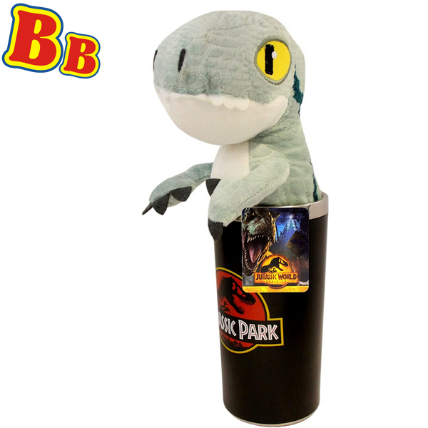 Jurassic World/Park - Travel Mug & 8" 20cm Velociraptor - Toptoys2u