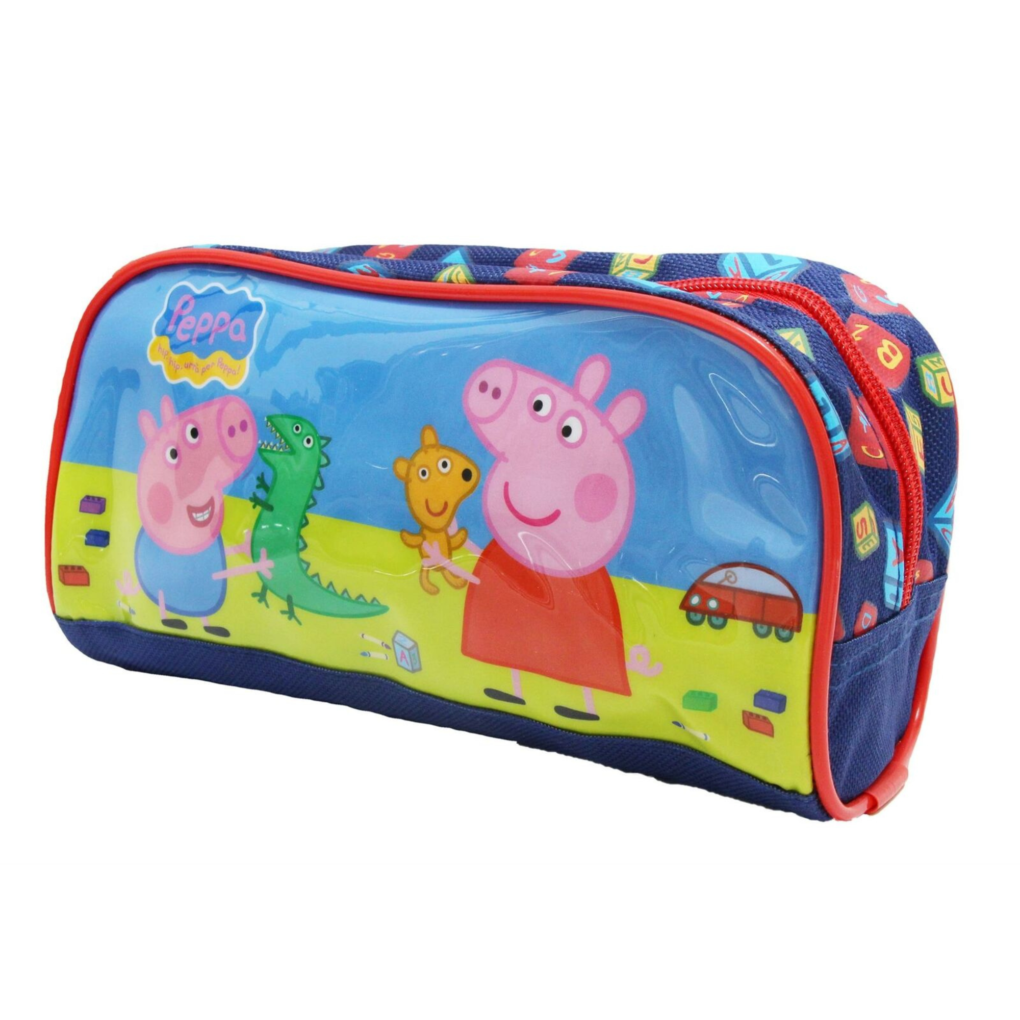 Peppa Pig Kids School Pencil Case - Peppa, George Pig & Dino - Toptoys2u
